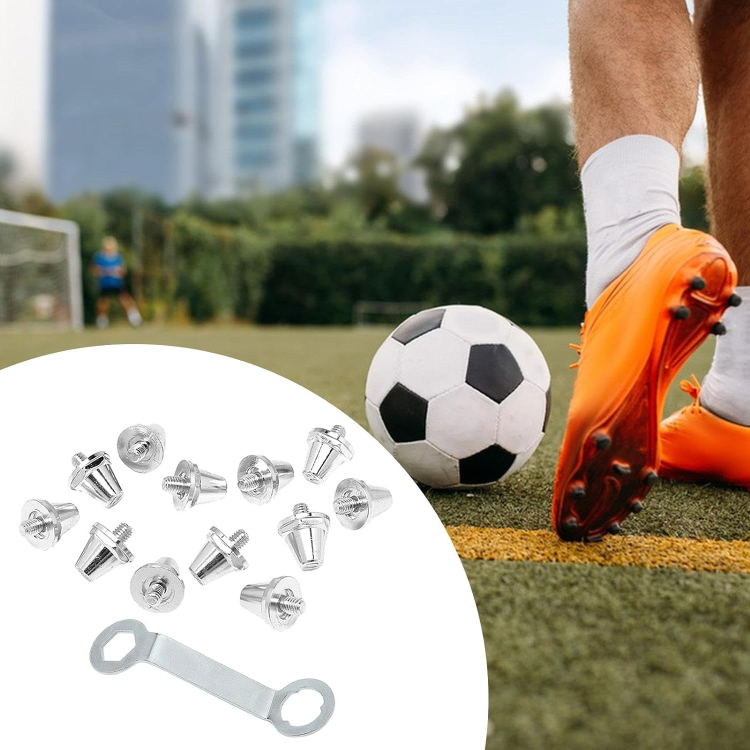 Amagogo 12Pcs Football Boot Studs Rugby Shoes Studs Stable Turf Thread Screw 5Mm Dia Replacement Spikes Soccer Studs for Competition