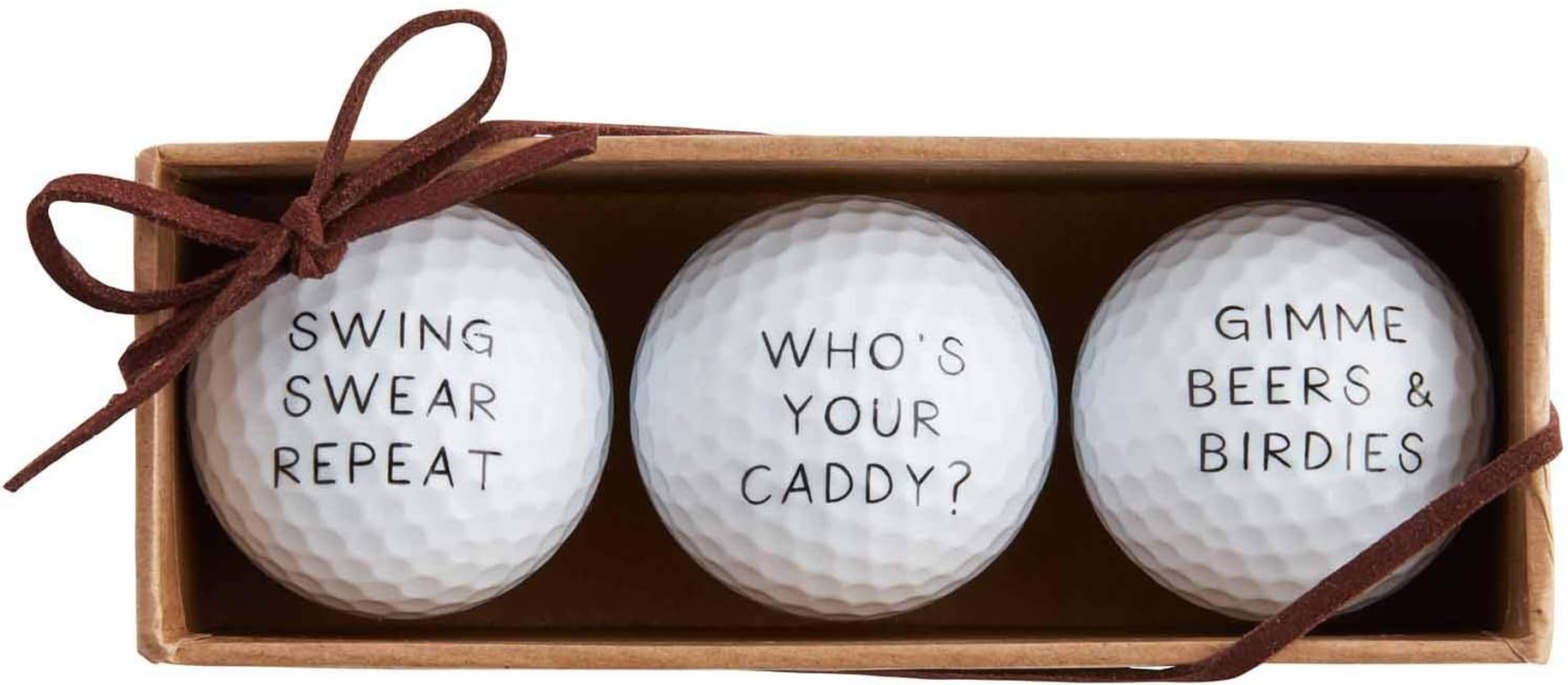 Mud Pie Men'S Whos Your Caddy Golf Ball Set, 1 1/2" Dia