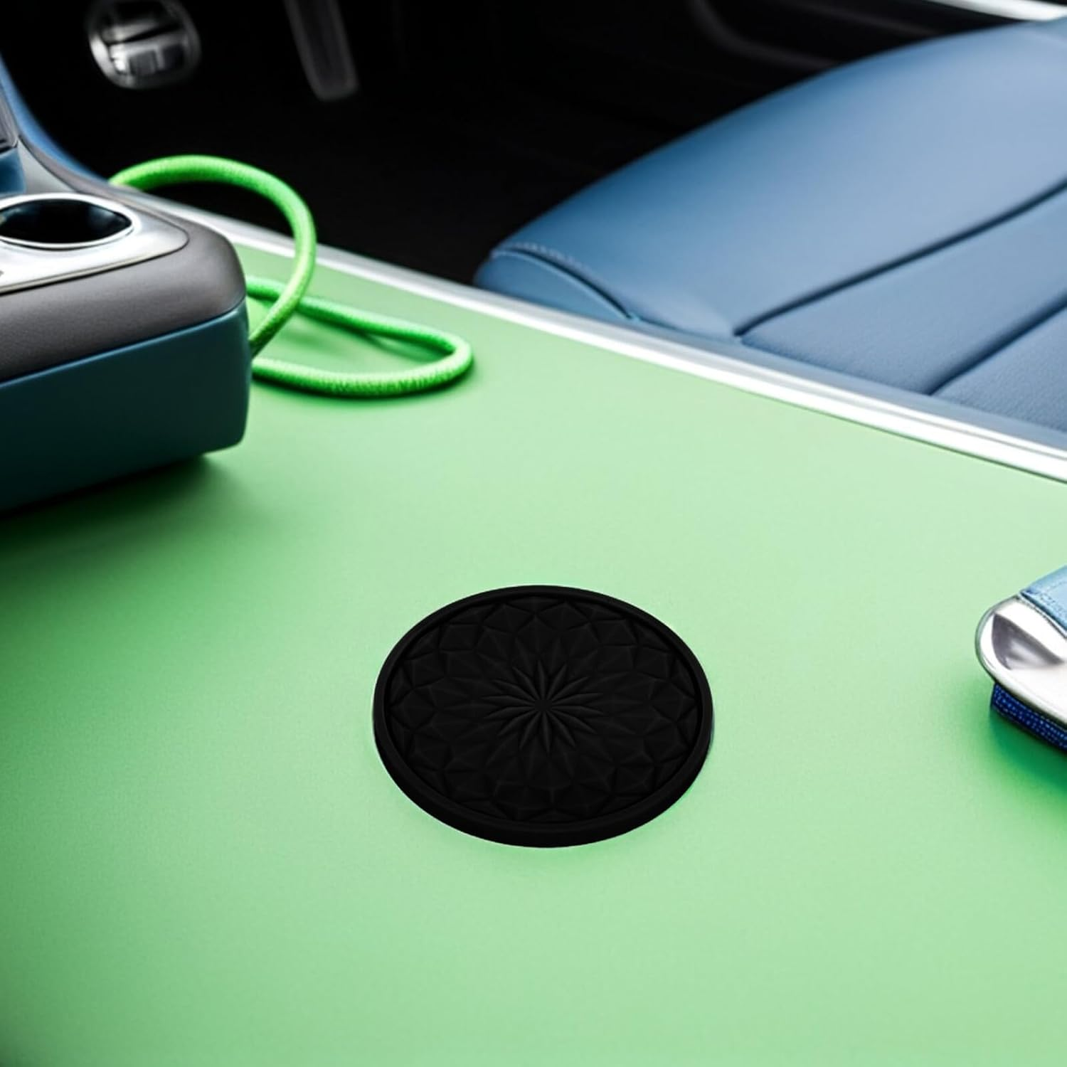 8Pcs Car Coasters Non Slip Design round Mug Mat Car Cup Holder Inserts Drink Holder Insert Interior Accessories for Travel Vehicle image number 6