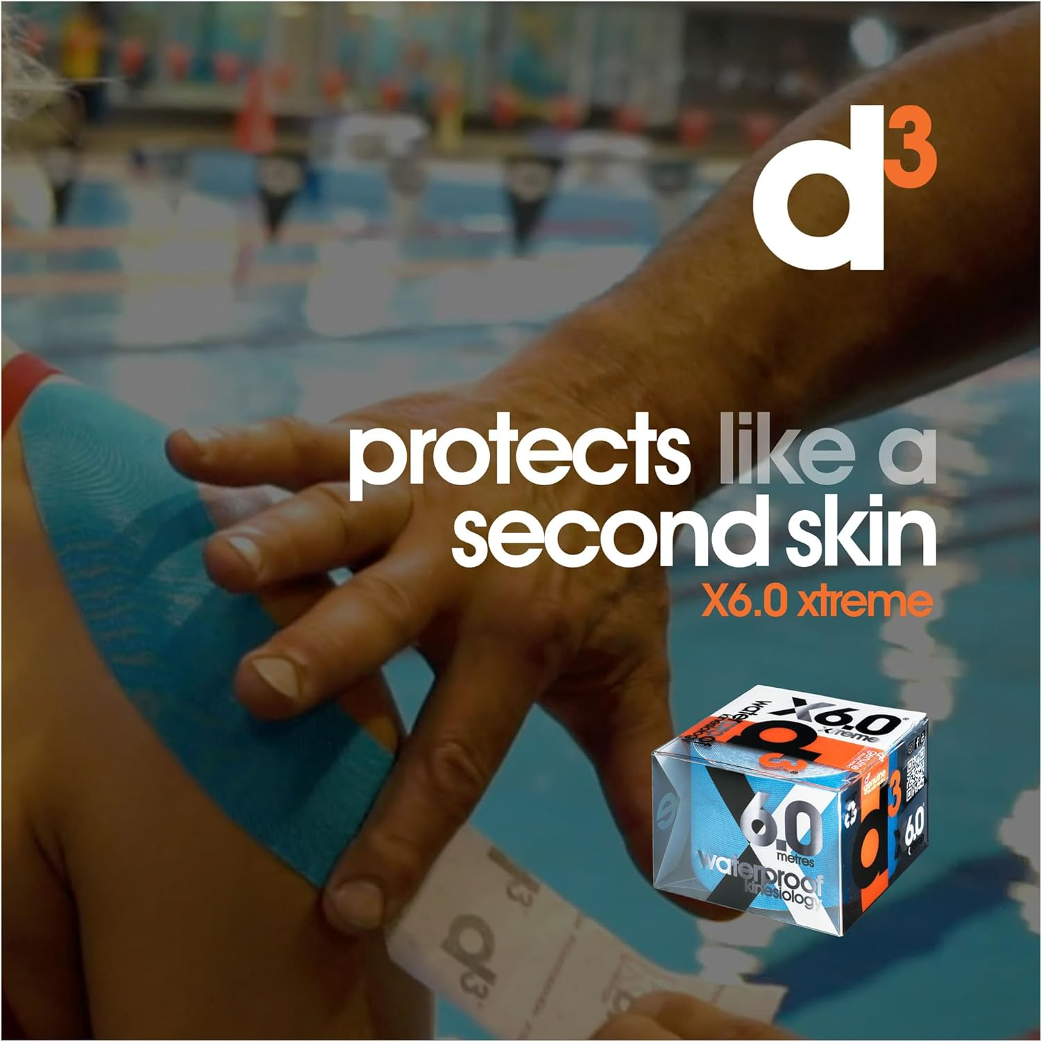 D3 Extreme Waterproof Kinesiology Sports Fitness Training Tape, 6.0 Metre Length, Pink