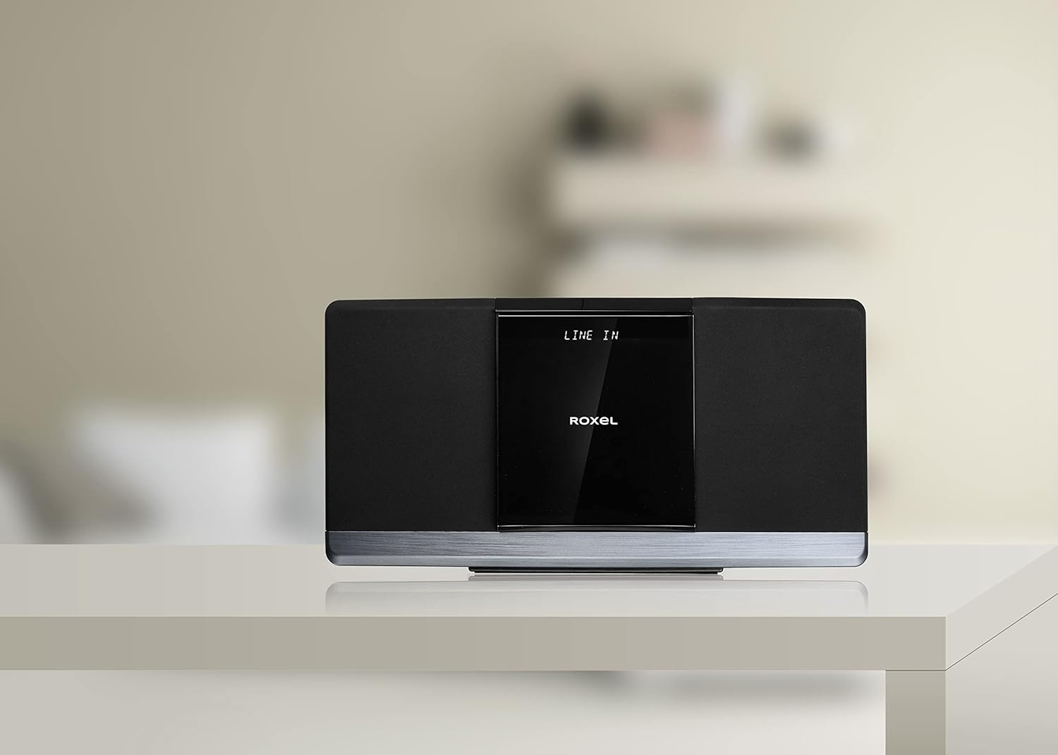 Roxel RCD-320 Micro Hifi System CD Player with DAB/DAB+/ FM RADIO, BLUETOOTH , USB and AUX in Connection, Remote Control, Sleek & Flat Design with White LED Display, Wall Mountable, 40W RMS image number 6