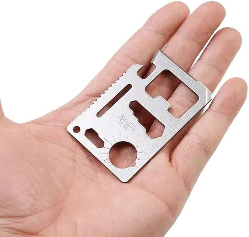 LORJE 11 in 1 Pocket Survival Credit Card Multi-Tool (1 Pack)