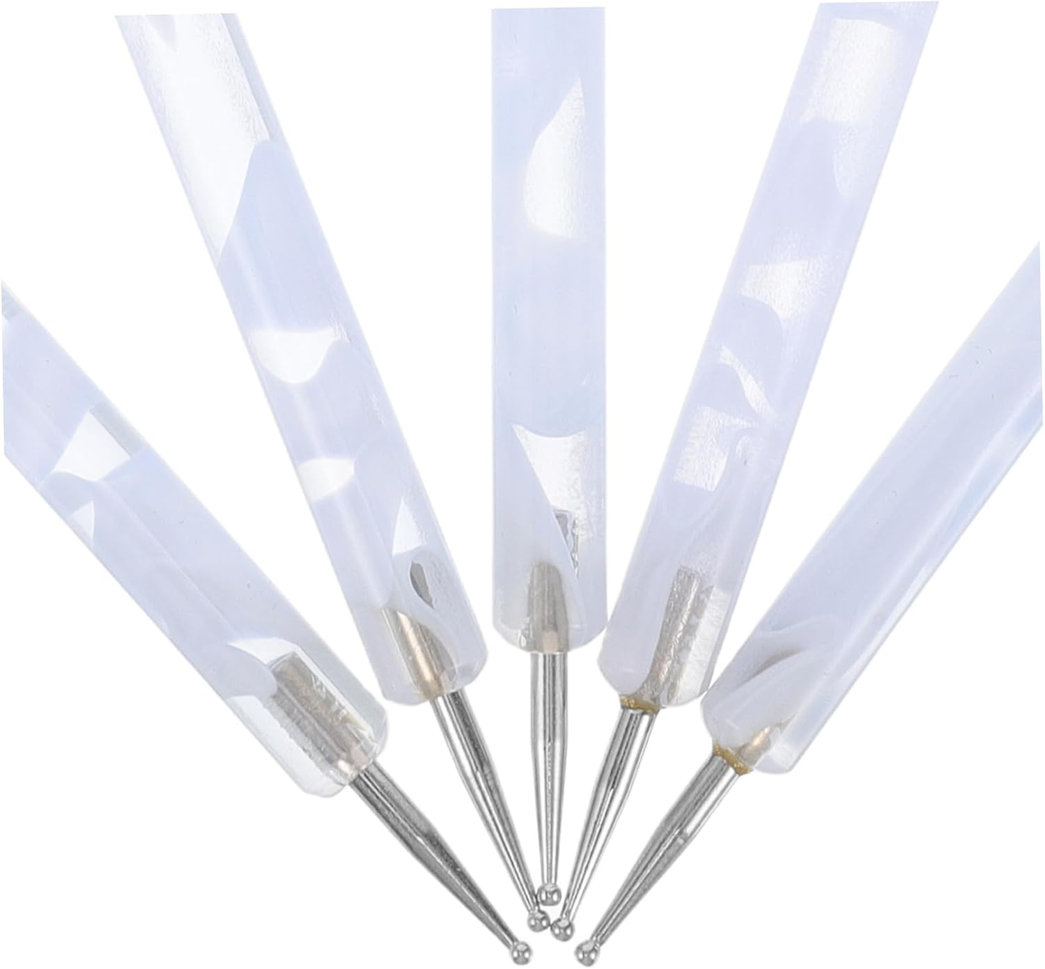 Beatifufu 5Pcs Double-Ended Dotting Tool Nail Art Design Embossing Pens for Decoration Shiny Finish Complete Kit for Creative Nail Studio - Blue image number 5