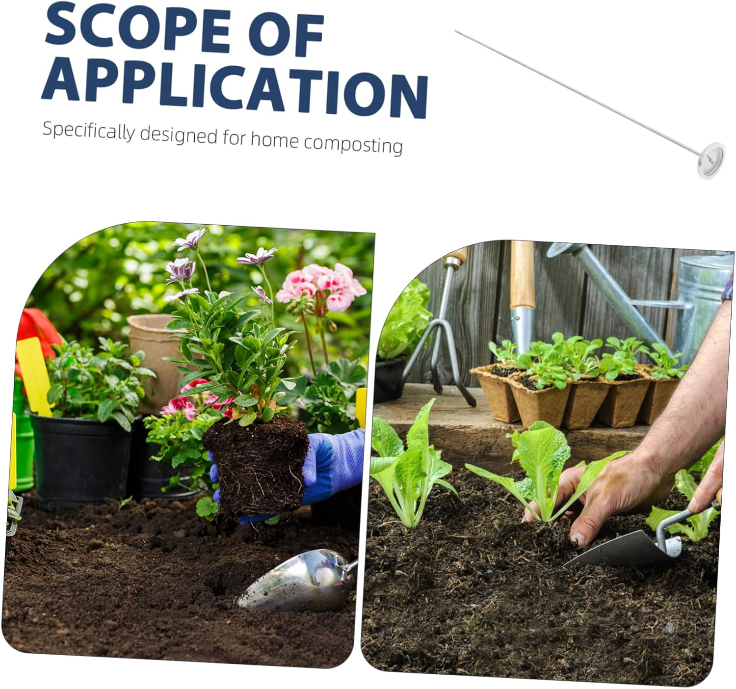 PHENOFICE Outdoor Soil Thermometer Compost Probe for Accurate Soil Measurement Compact and Portable Gardening Tool for Backyard Composting image number 1