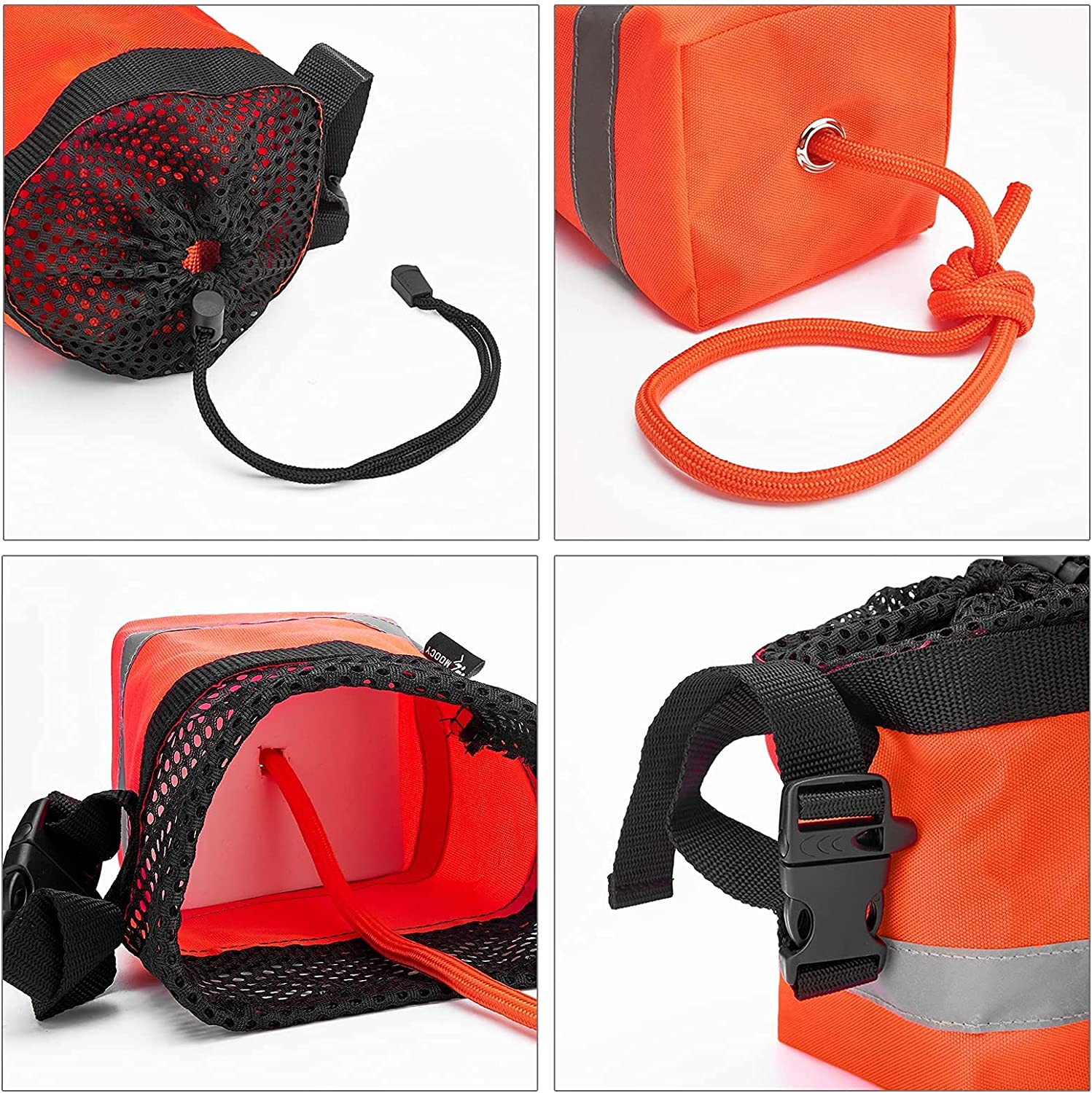 MOPHOEXII Water Rescue Throw Rope Bag with 50/100 Feet of 5/16" Floating Life Line and Integrated Whistle Clip for Kayaking, Boating and Rafting, High Visibility Safety Boating Equipment image number 5