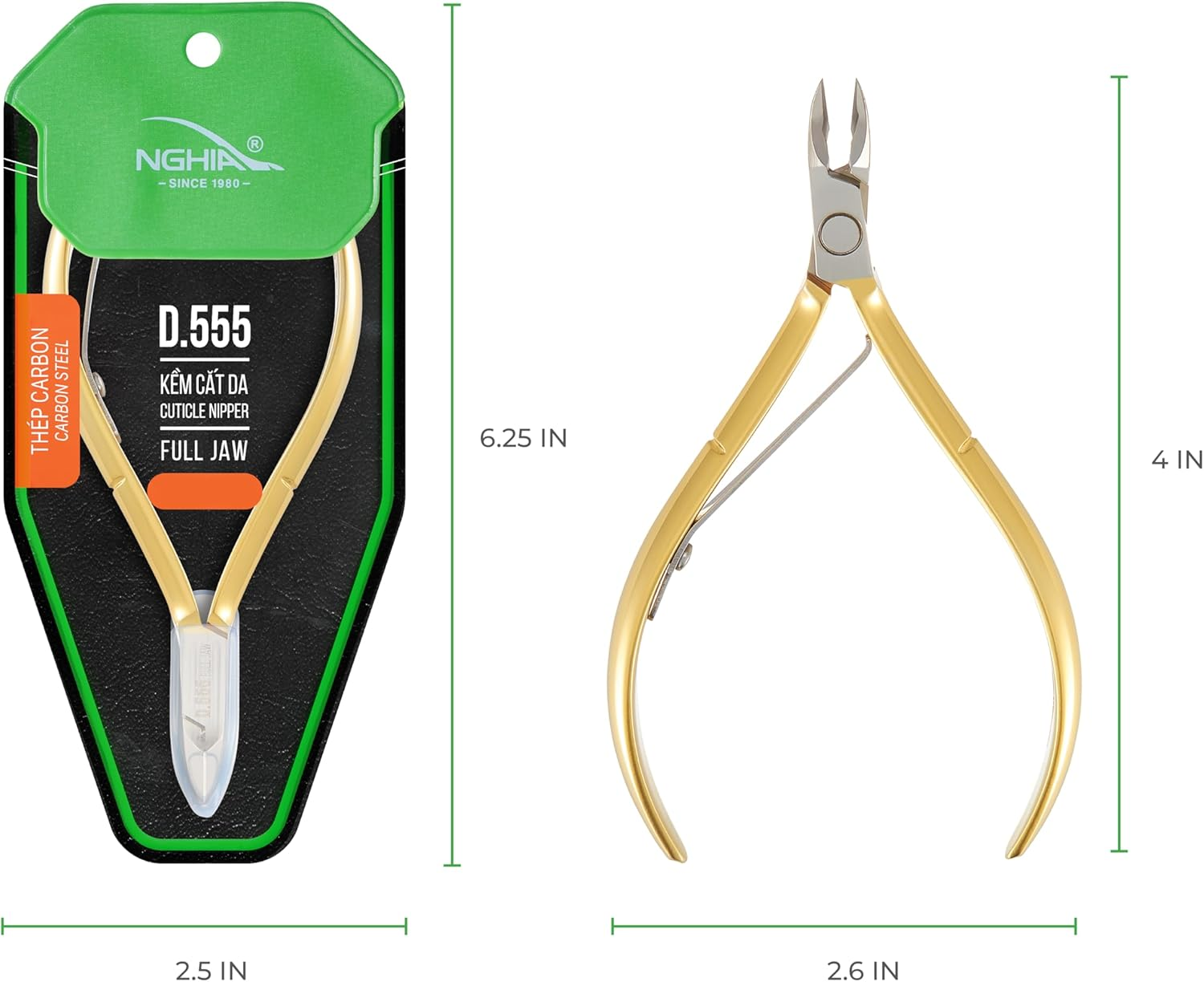 Hard Steel Cuticle Nipper D-555 - Kem Nghia image number 2