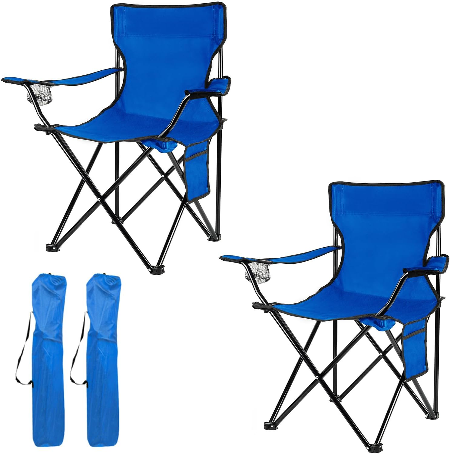 Damei Century Folding Camping Chairs- Lightweight, Portable Chair for Beach, Lawn, Outdoor Sports, Black