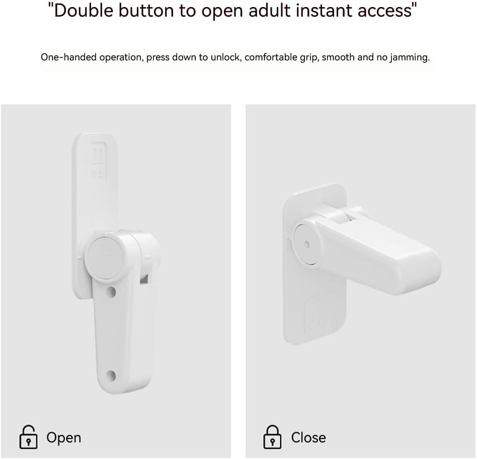 Meichoon 6 Pack Child Proof Door Lever Lock Durable ABS with Adhesive Backing Door Knob Child Proof White image number 5
