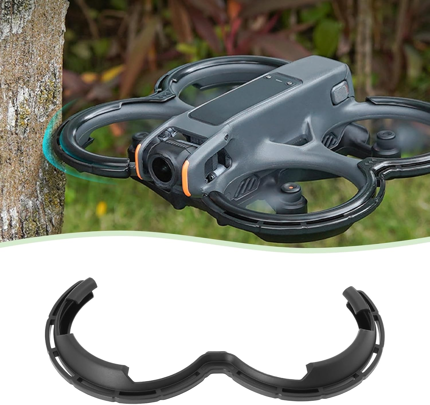 YINETTECH 1 Set Drone Propeller Guard Protector Accessories Drone Gimbal Protective Anti-Collision Ring Cover Compatible with DJI Avata 2 Black image number 1