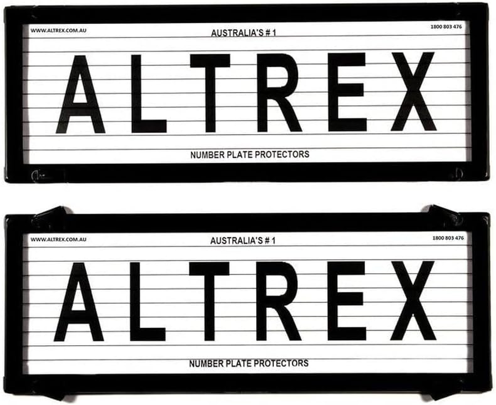 Altrex Number Plate Protectors - Ultimate 6 Figure Black Lined W Swing Clip 6L