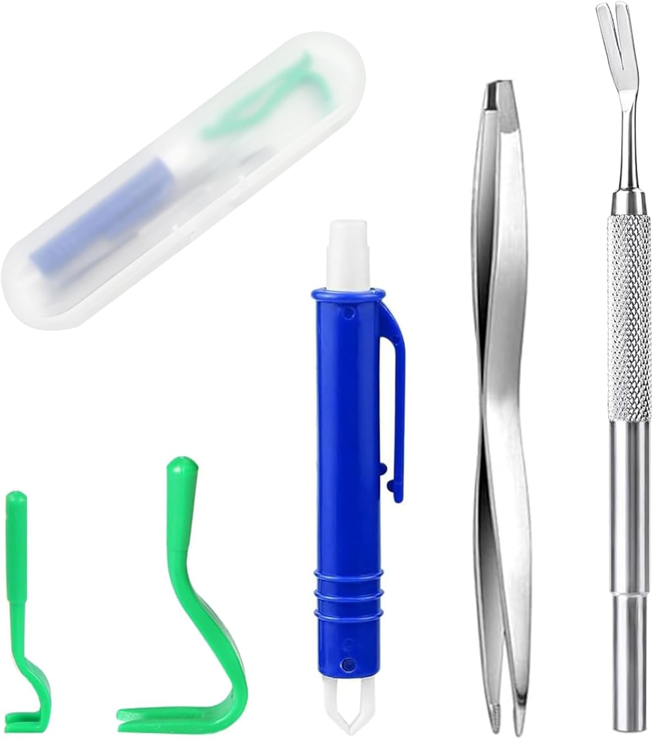 Duoleimi Tick Tweezers Set for Dogs, Cats, Humans, 5 Tick Pliers with Tick Hooks, Metal Pliers and Tick Tweezers, Safe Tick Remover for Children and Pets image number 4