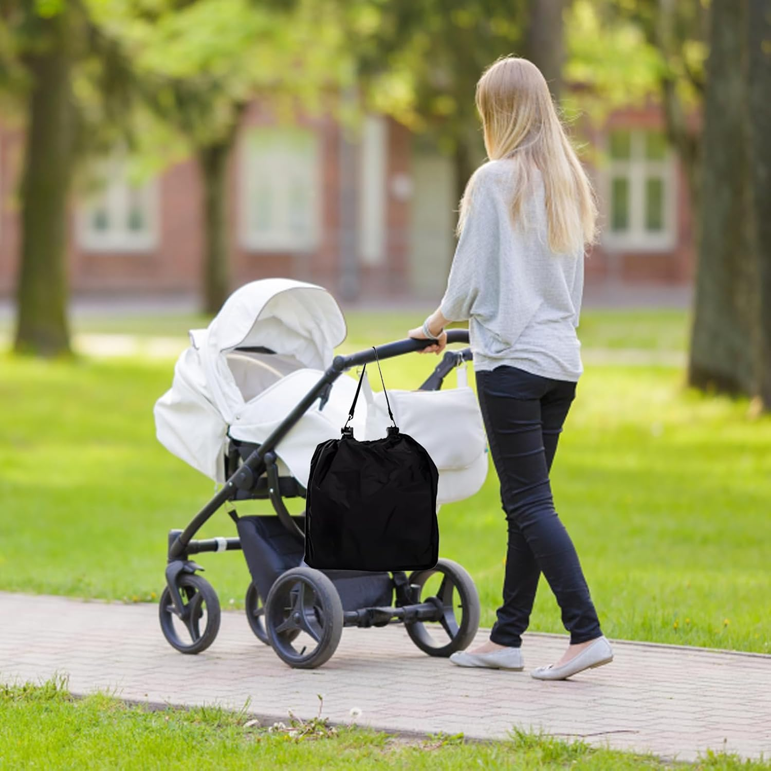 Stroller Bag for Airplane, Foldable Pram Bag for Airplane, 3Pcs Durable Stroller Travel Bag, 52 * 50Cm Portable Stroller Bag,Suitable for Use When Traveling or Going Out (Black) image number 1