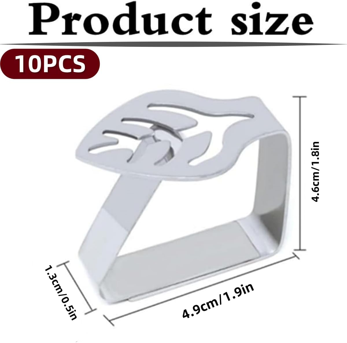 10PCS Stainless Steel Tablecloth Clips, Leaf Table, Outdoor Tablecloth, Thickened Table Clips, Family Wedding Picnic (Silver) image number 3