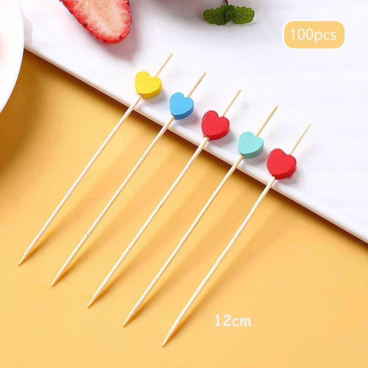 Colorful Bamboo Cocktail Picks,100Pcs Wooden Toothpicks Colorful Fruit Sticks,Colorful Star Cocktail Picks Fruit Food Hamburger Sticks,Wooden Cocktail Toothpicks Colorful Star Shape Cocktail Picks - Nature image number 3
