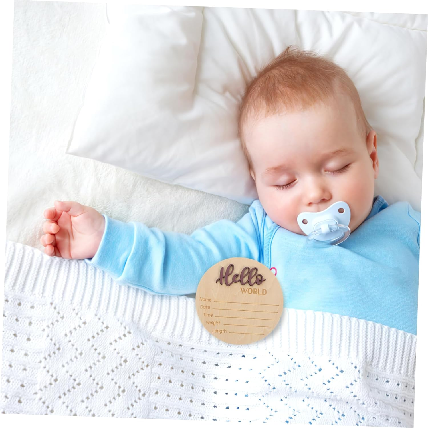 INOOMP Newborn Name Sign Birth Announcement Plaque Wooden Photography Prop Home Decor image number 6