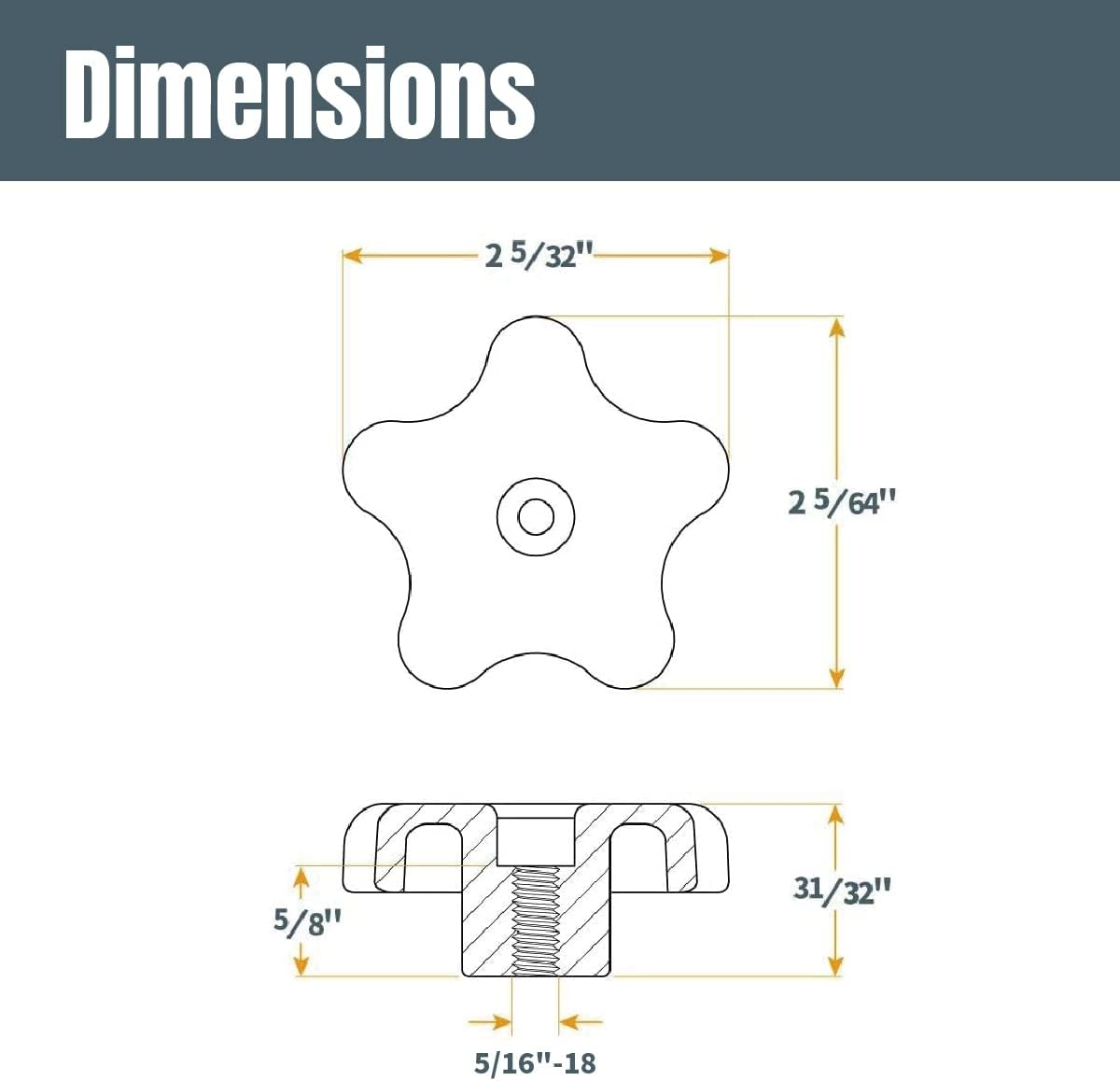 POWERTEC 71121 T Track Knob Kit W/Threaded Knobs and 5/16&rdquo;-18 T Slot Bolts, 16-Piece Set, T Track Accessories for Woodworking Jigs and Fixtures image number 4