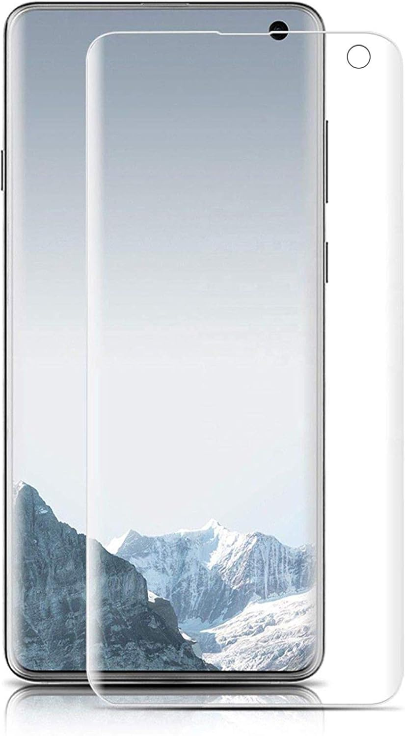 MEZON [3 Pack] Premium Hydrogel Screen Protector for Samsung Galaxy S10 &ndash; Full Coverage Ultra Clear Edge-To-Edge Film &ndash; Case Friendly, Shock Absorption (Galaxy S10, Hydrogel) image number 6