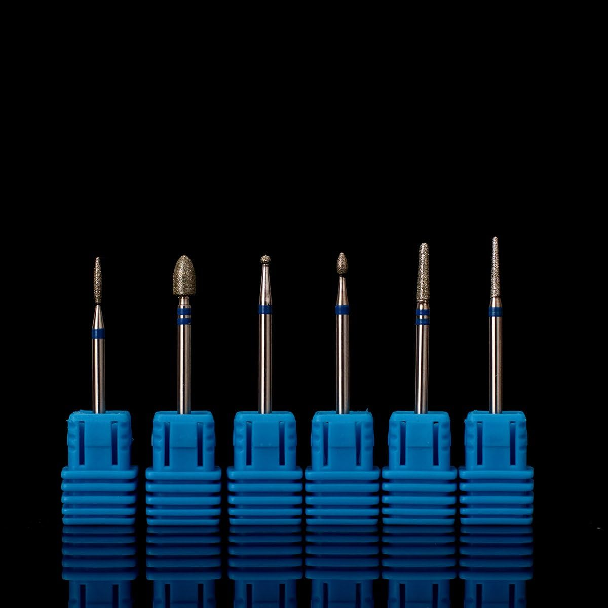 5Pcs Stainless Steel Nail Drill Bit Blue Cylinder Coated Carbide File Drill Bit Nail image number 4