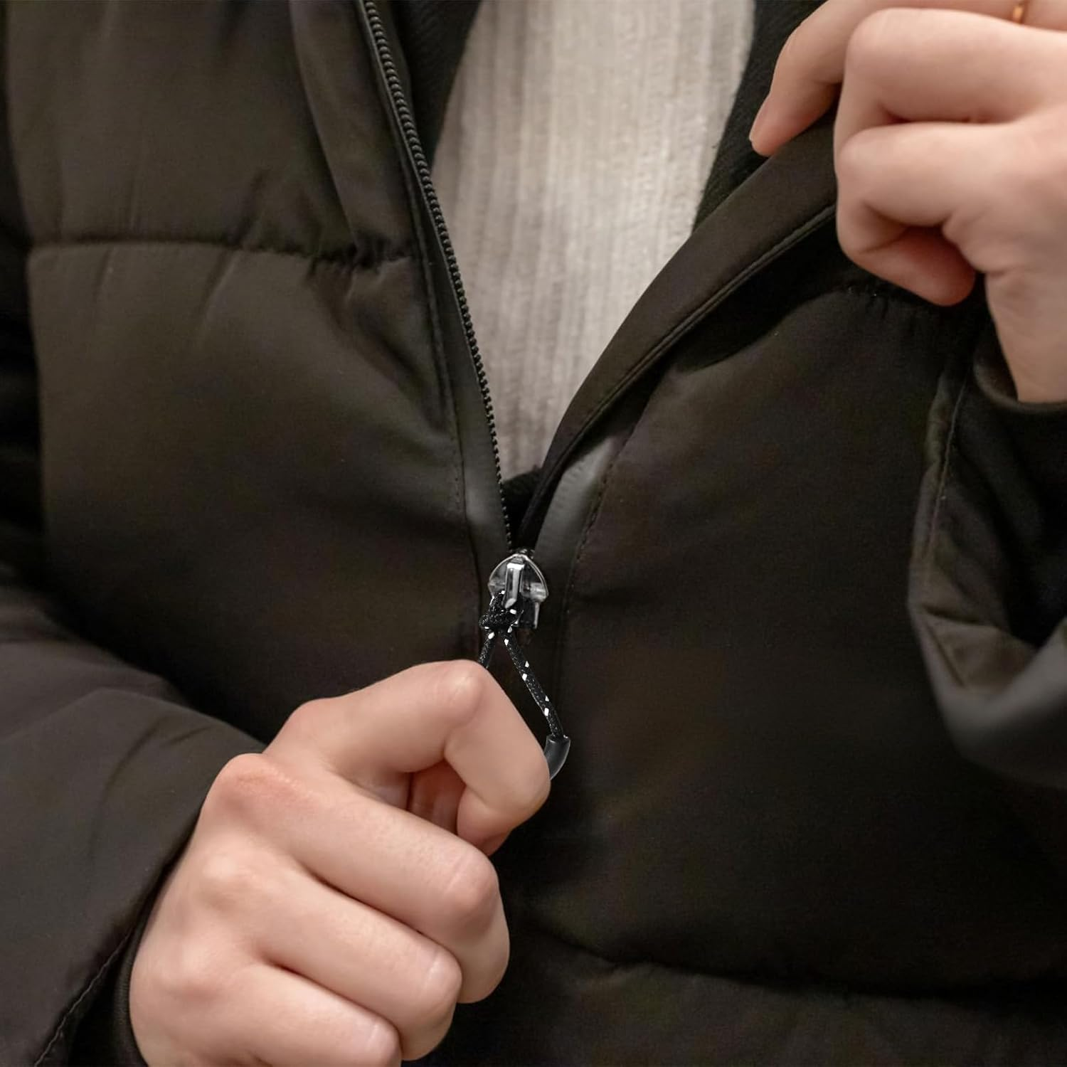 BEZANU Zipper Pull Tabs, 10 PCS Replacement Zipper Tags for Clothes, Backpacks, Tents, Luggage (Black and White Dots) image number 6