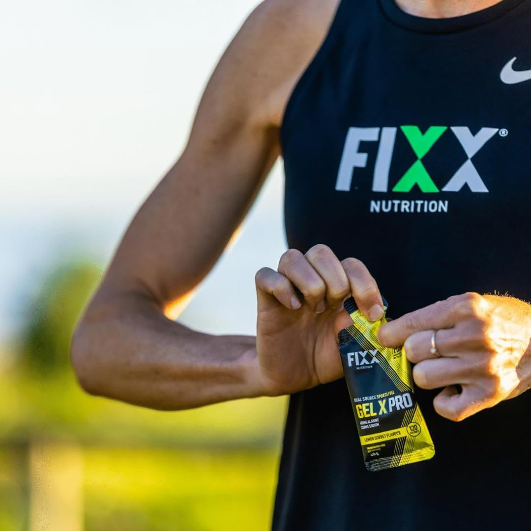 Gel X Pro Dual Source Energy Gel, 1:0.8 Carb:Fructose Ratio, Premium Energy for Endurance Sports, 29.3G Carbs (Raspberry Fizz, Pack of 4) - Lemon Sorbet image number 2