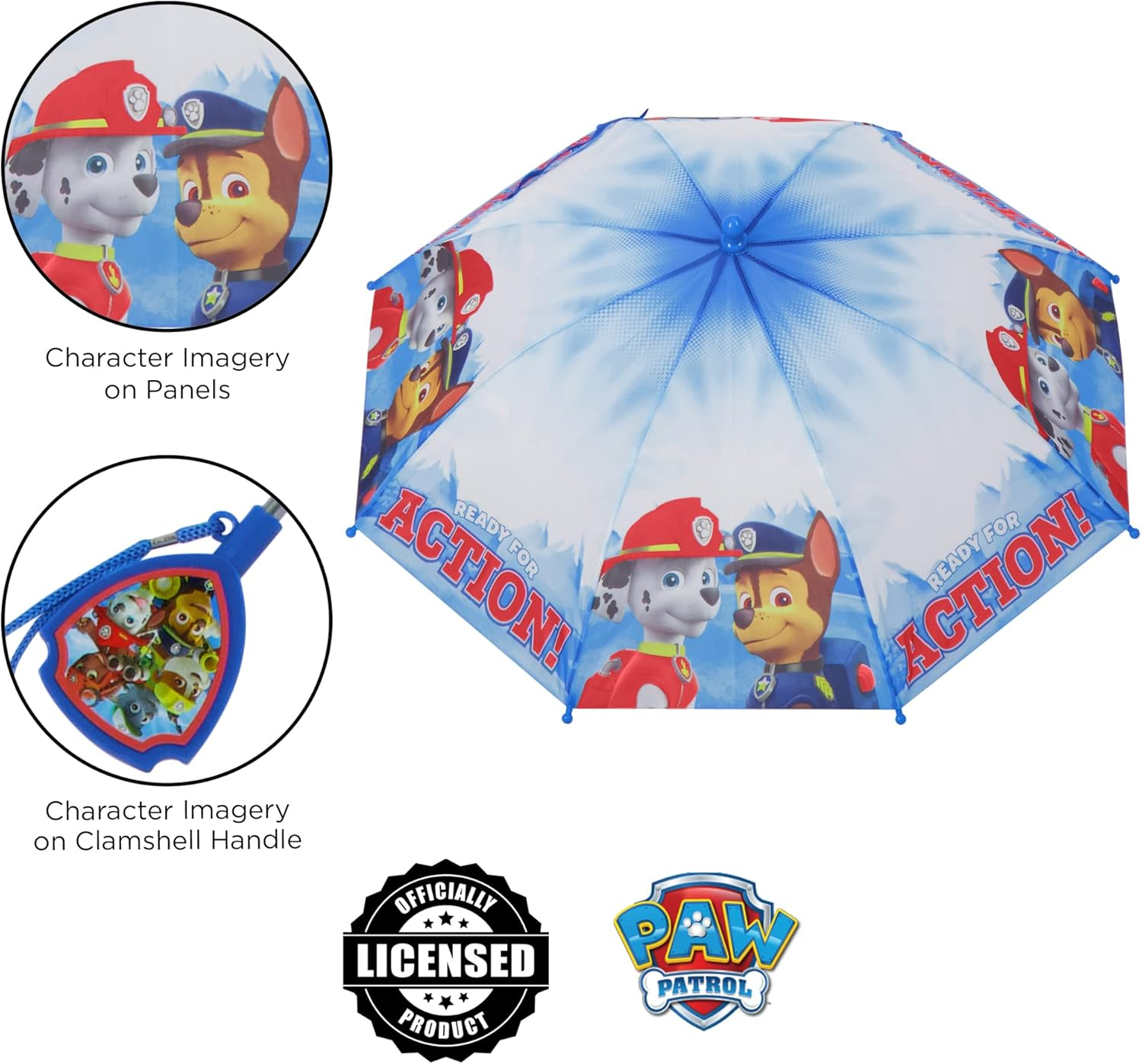 Nickelodeon Toddler and Boys' Paw Patrol Slicker and Umbrella Rainwear Set image number 4