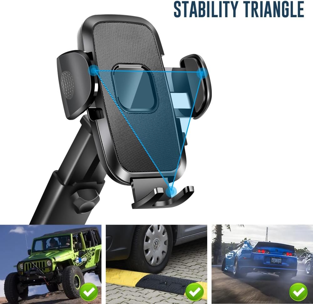 Car Phone Holder, Car Phone Mount for Dashboard & Air Vent & Windshield & Desk, 360&deg; Universal Car Mobile Phone Stand for Iphone 16 15 Pro Max 14 13 12 11 XS Samsung Google Huawei & All Smartphones image number 4