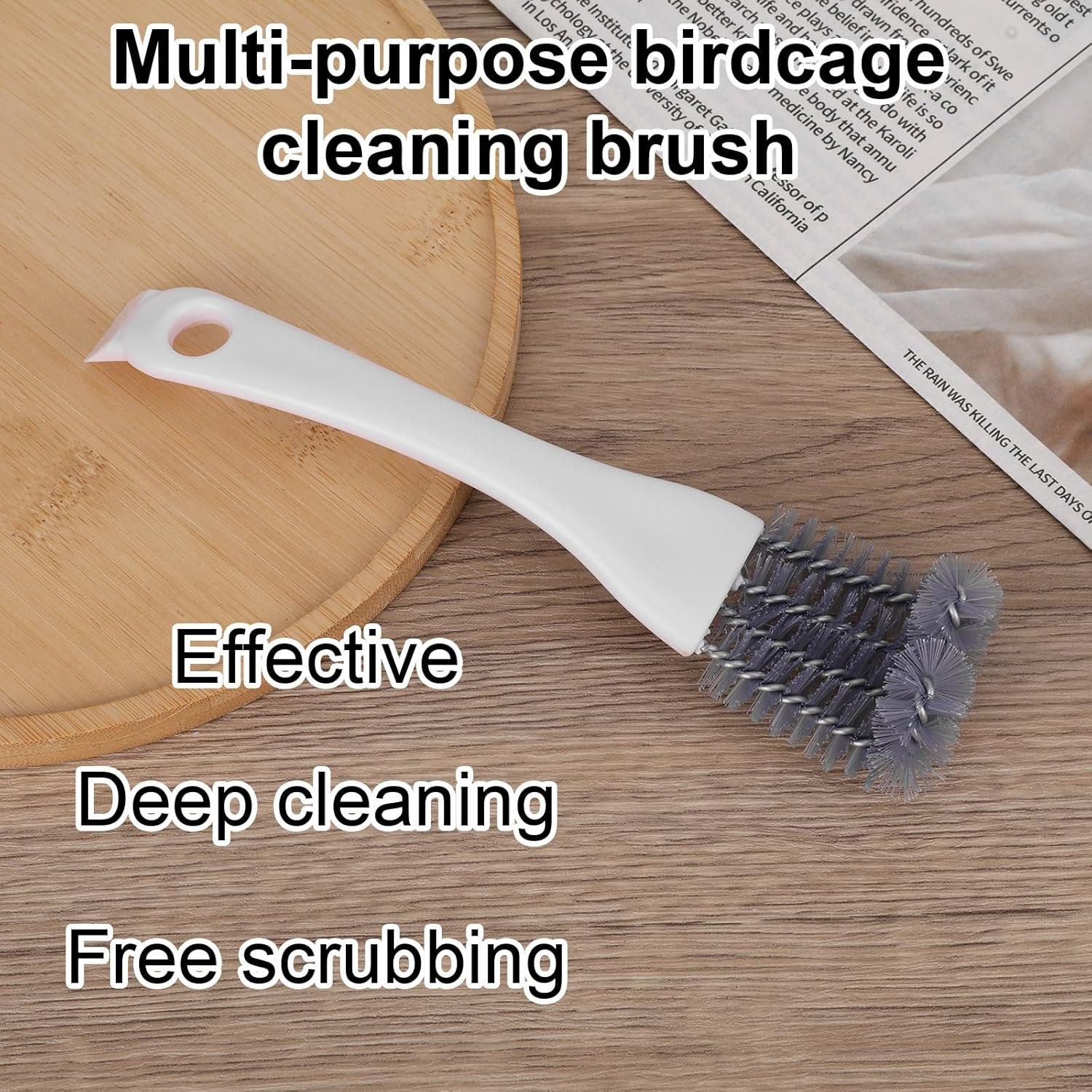 Bird Cage Cleaning Brush with Long Handle, Bird Cage Cleaner Durable Droppings Removal Tool for Pet Parrot Perches image number 2