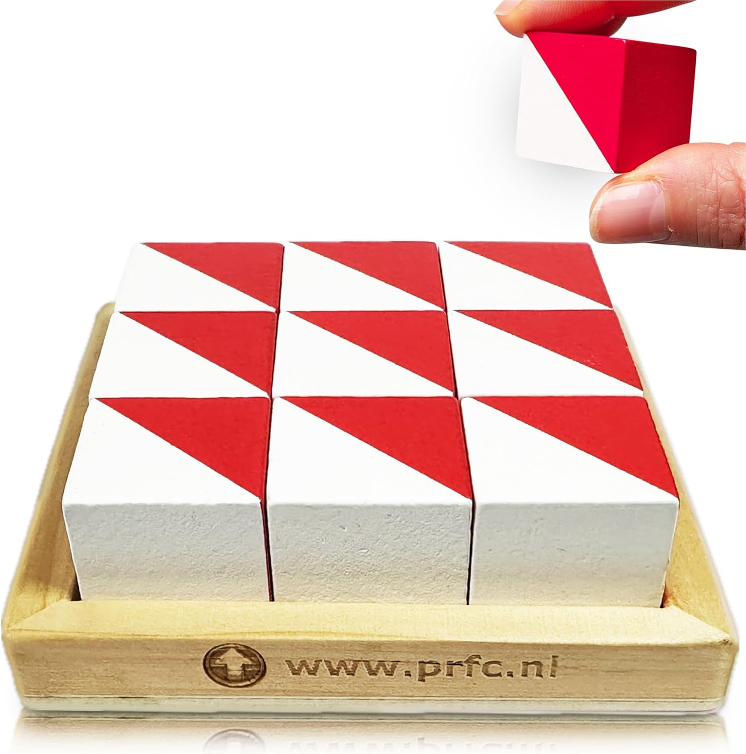 Prfcnl IQ Test Blocks - 9 Wooden Cubes in White and Red with 60 Patterns and Mobile App, Ideal for WISC, WAIS, WPPSI Prep,Educational STEM Montessori Gift Toy for All Ages Challenge image number 5