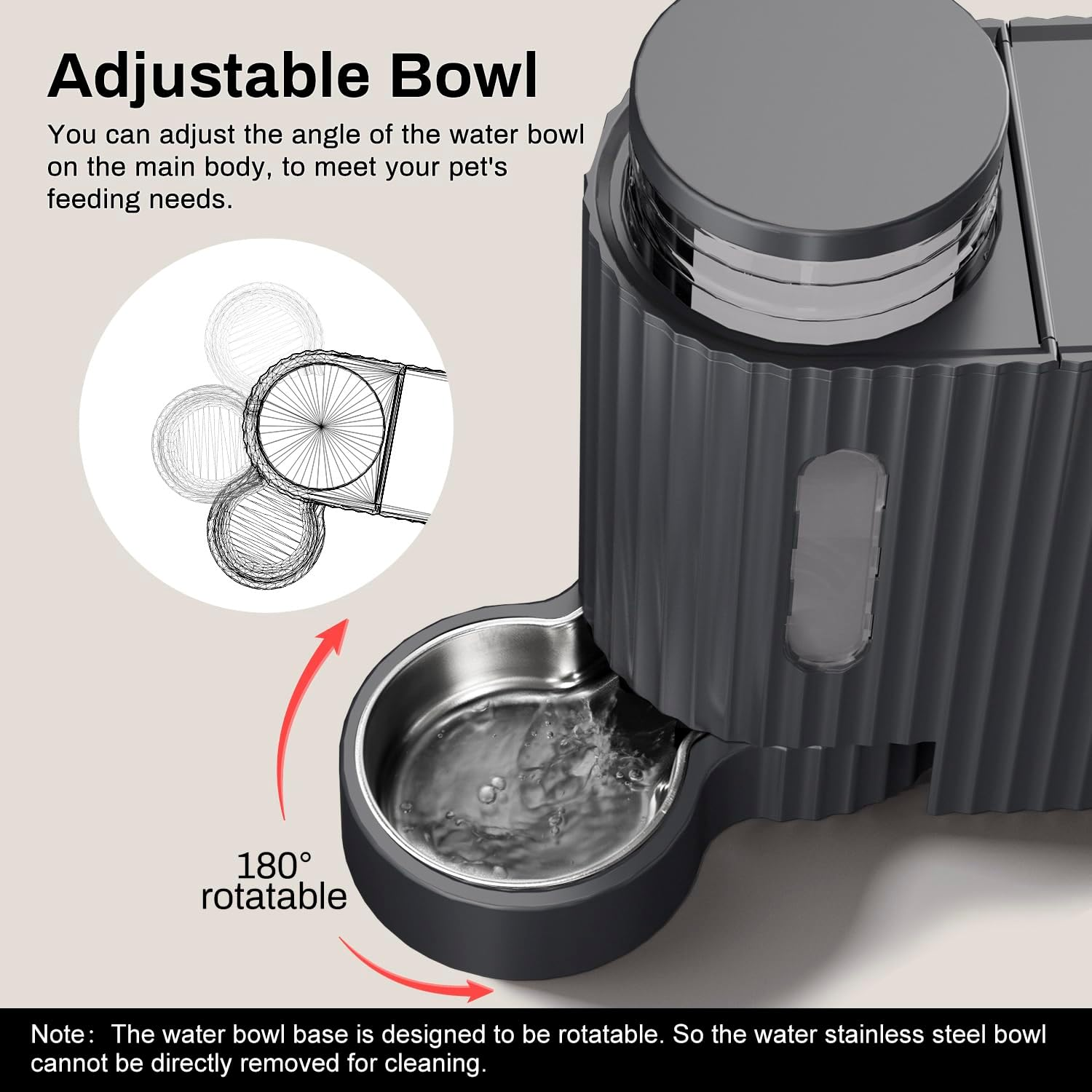 Gardner Pet Automatic Gravity Cat Food Feeder and Water Dispenser Stainless Steel Two-In-One Set Large Capacity Dispenser for Pets Dogs, Puppies, Kittens, Rabbits image number 4