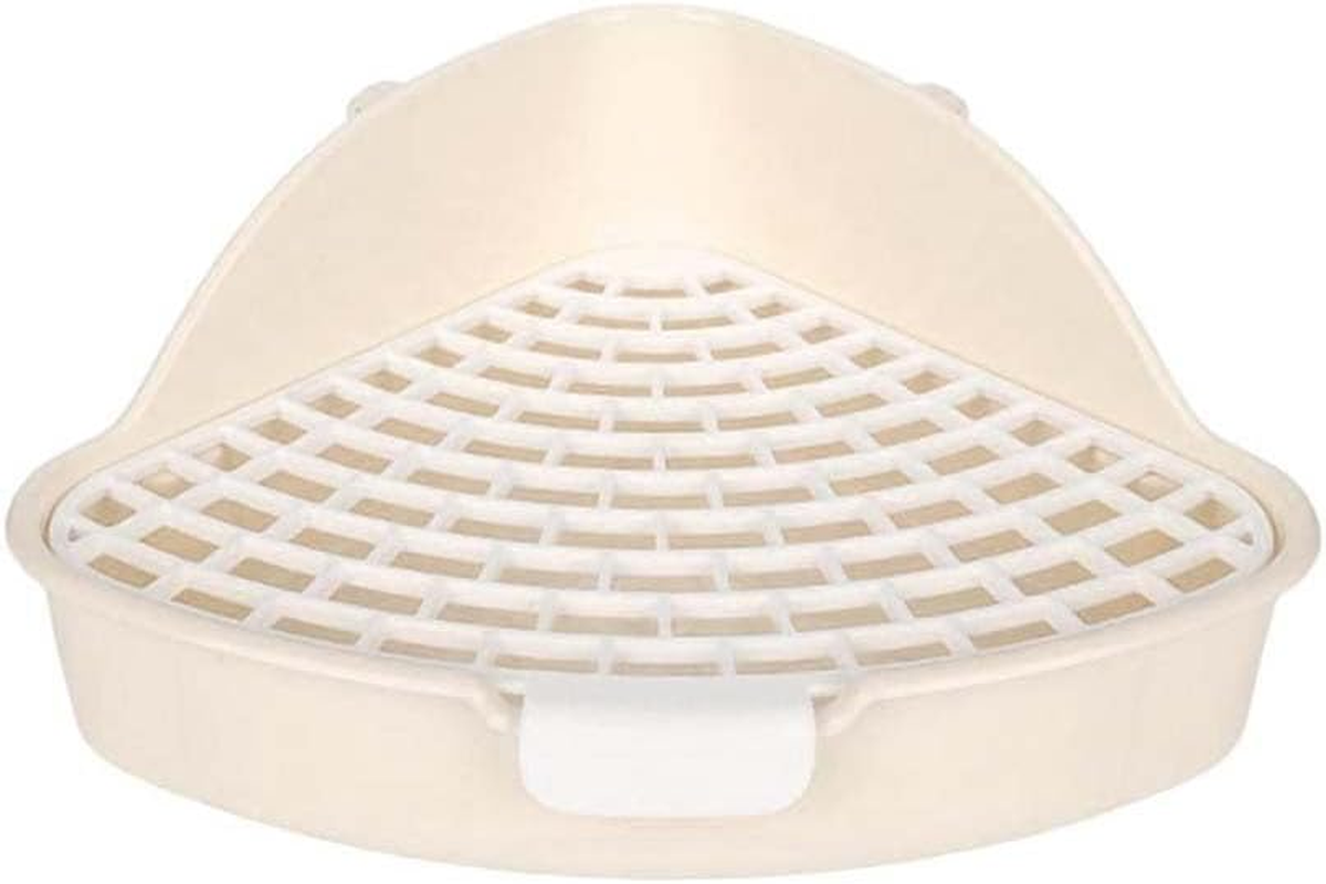 AIMALL Rabbit Litter Box with Secure Lock, Durable Small Pet Toilet, Easy-Clean Hygienic Grid, High Back Design for Small Animals, 9.45X7.09X4.33 In