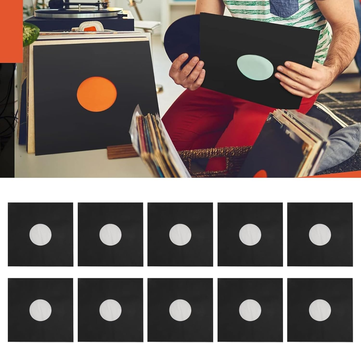 20Pcs Vinyls Record Sleeves, 12Inches 350Gsm Thick Cardboard Record Outer Sleeves, 33 RPM Record Jacket, anti Static image number 6