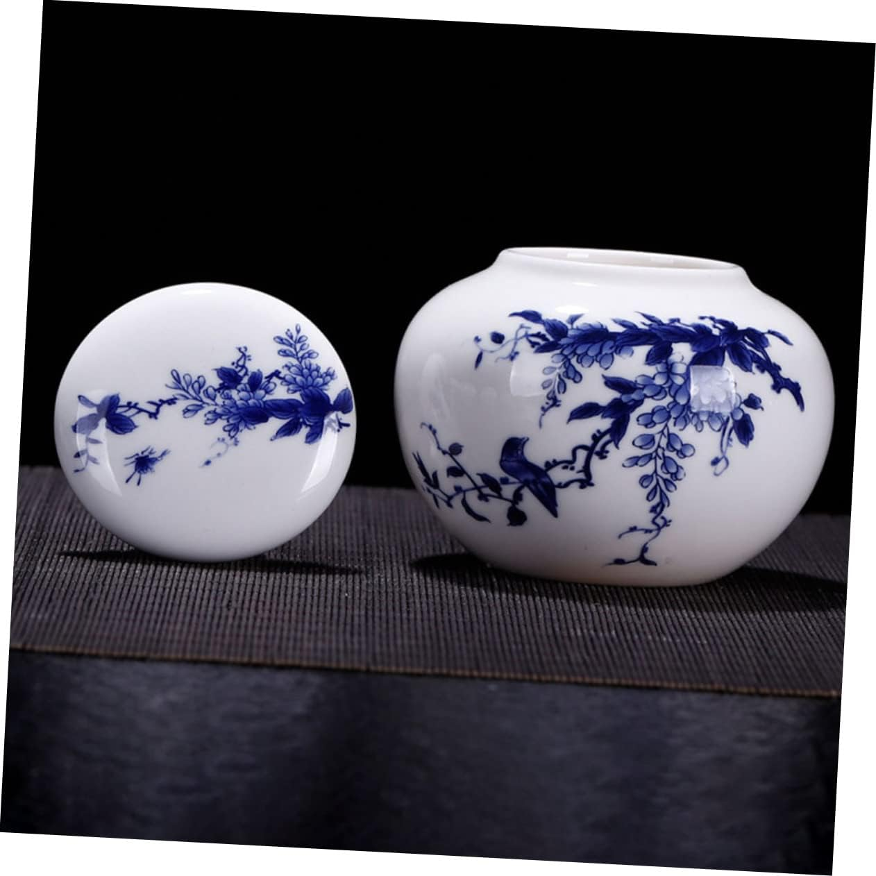 NAMOARLY Chinese Style Ceramic Storage Jars Airtight Tea Canister for Home Supplies Small and White Porcelain Container for Tea and Cream Storage image number 5