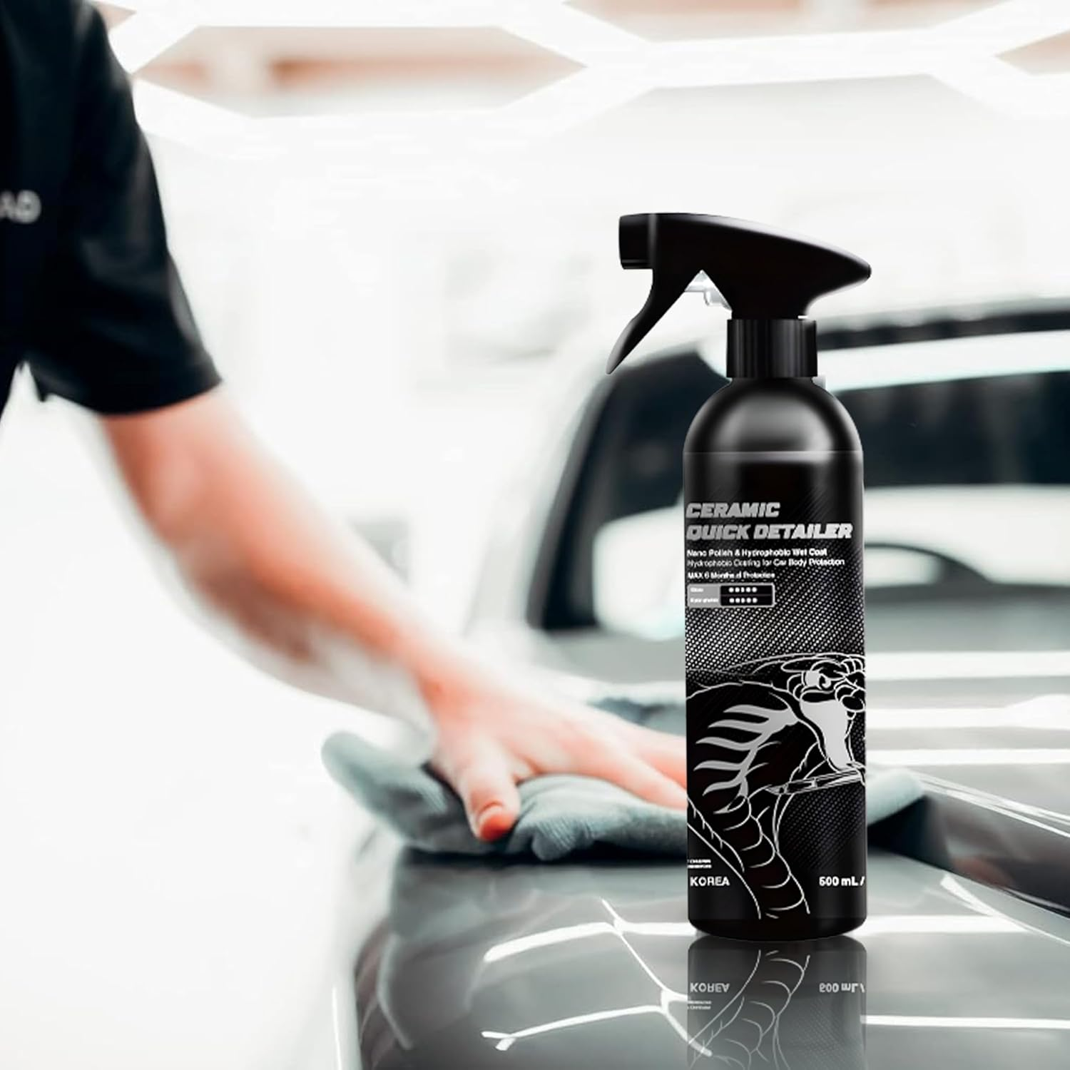 Cobra WRAP TOOLS Ceramic Quick Detailer - Hydrophobic Coating for Superior Car Body Protection - Long-Lasting Shine & Water Repellency - Easy Application & Streak-Free Finish | 500Ml image number 5