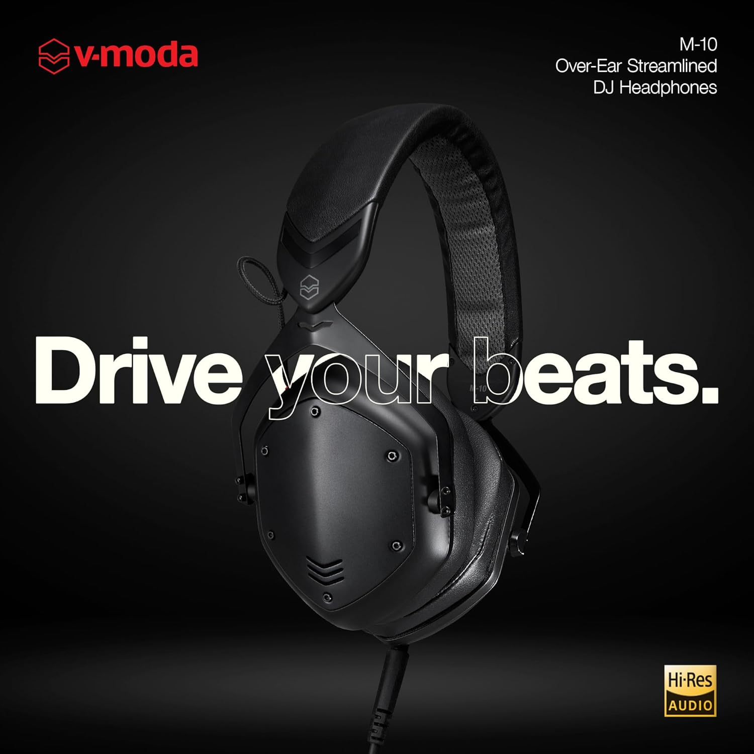 V-Moda M-10 | Streamlined Over-Ear DJ Headphones | Tuned for Djs & Beat-Driven Music | Deep Bass with High-End Clarity | Memory Foam Cushions for Long Performance | Durable Closed-Back Design | Black