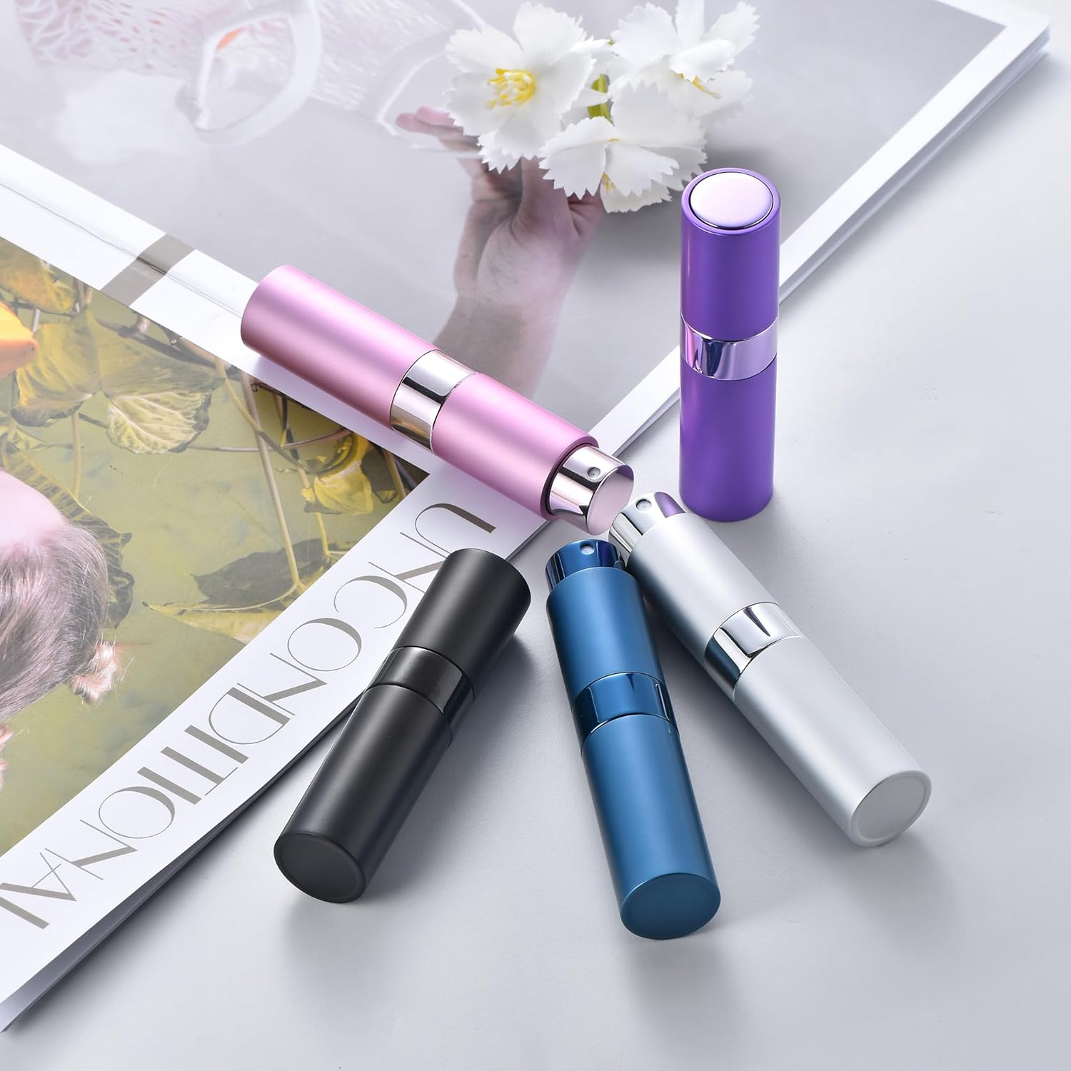 Yikimyfo 3Pcs Perfume Atomizer Cologne Travel Bottle, 8Ml/0.27Oz Refillable Perfume Bottle Portable Fragrances Sprayer Travel Size Cologne Refill Bottle