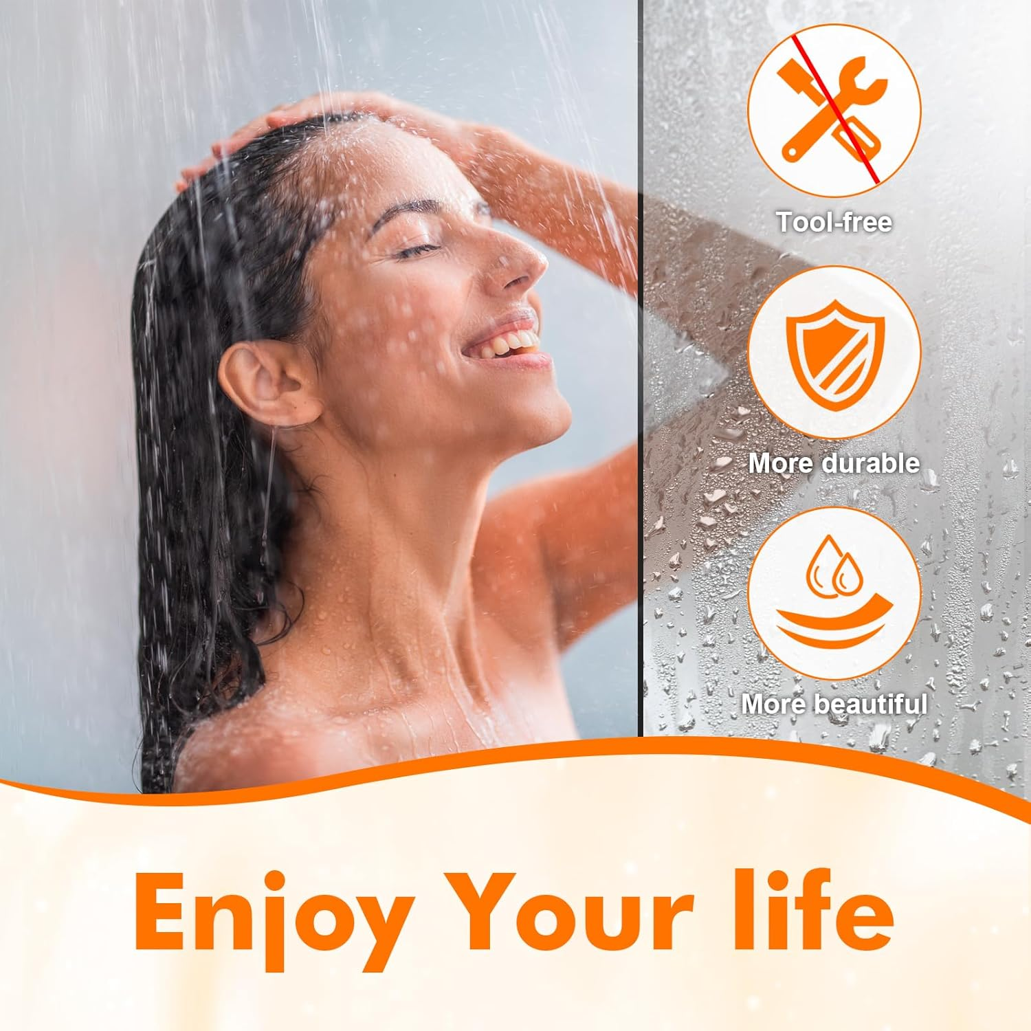 Ibergrif 2 Pack 800Mm Bath Shower Screen Door Seal Strip for 5-8Mm Glass Door Adjustable Length (Straight) M102-80 image number 4