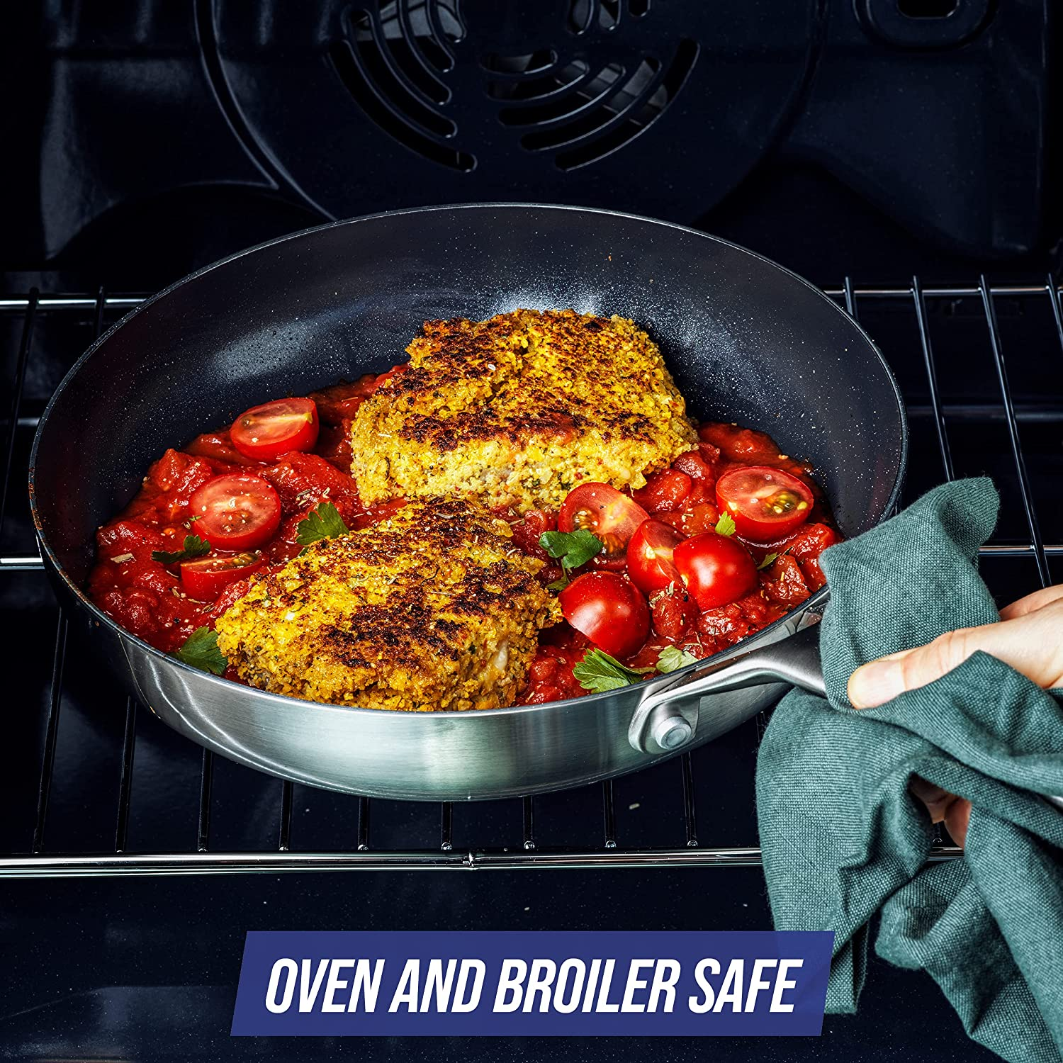 Blue Diamond Cookware Tri-Ply Stainless Steel Ceramic Nonstick, 6 Piece Cookware Pots and Pans Set, Pfas-Free, Multi Clad, Induction, Dishwasher Safe, Oven Safe, Silver image number 3