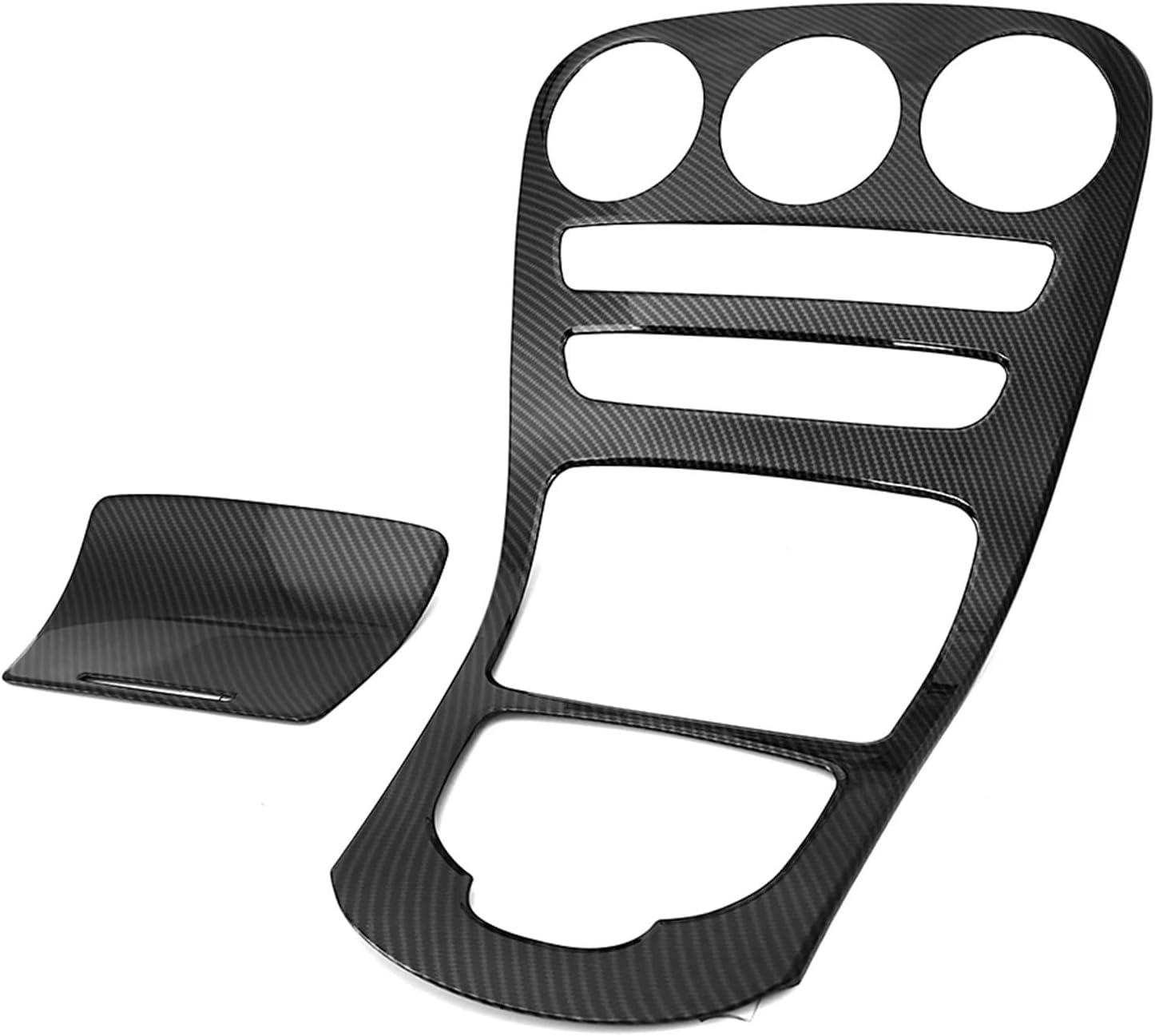 Carbon Fiber Gear Shift Panel Car Center Console Panel Decoration Cover Trim Fit for Mercedes Benz C-Class W205 C180L C200 C300 GLC X253 2015-18 Carbon(Without Clock) - Without Clock image number 2