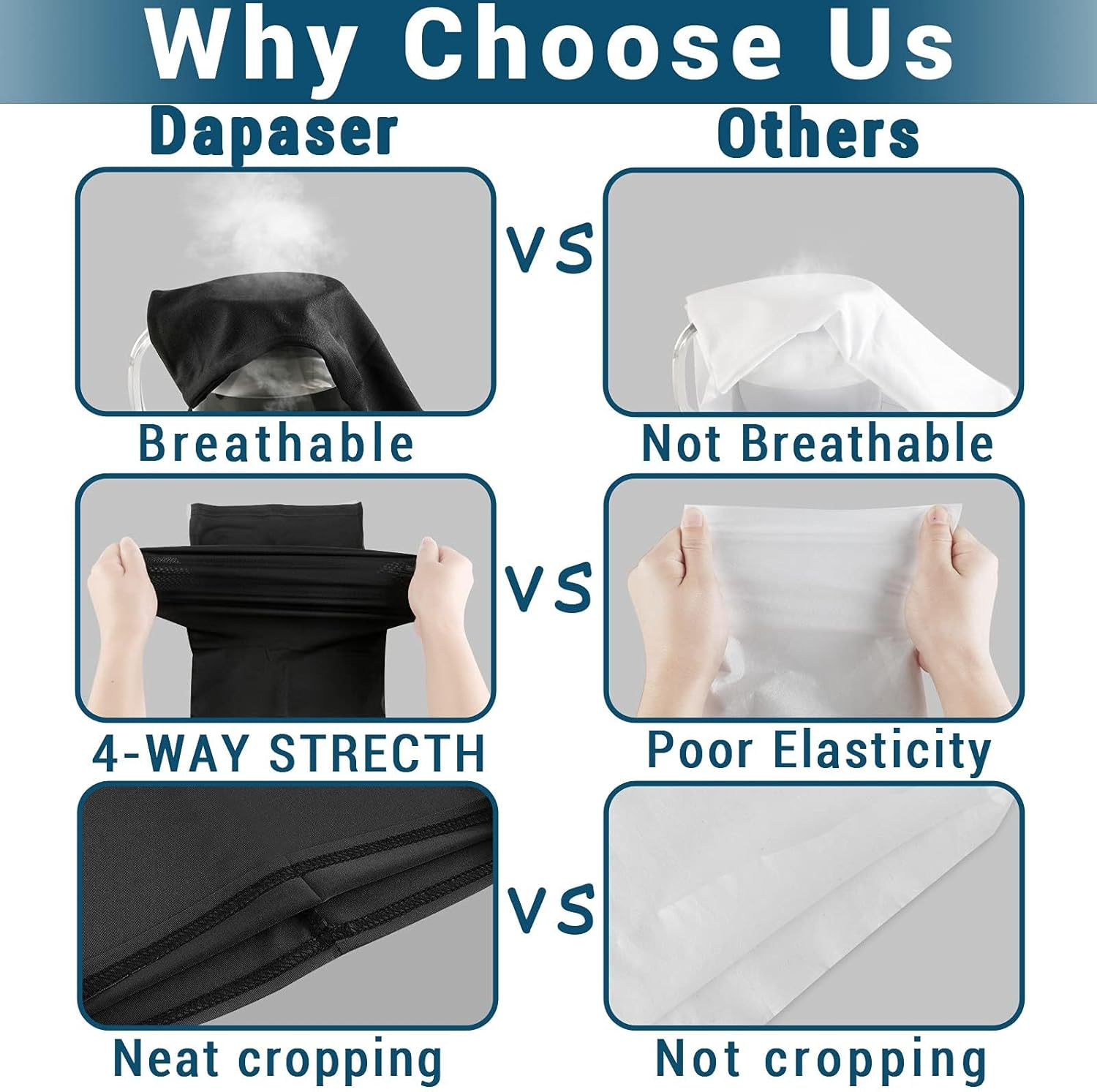 6Pcs Neck Gaiter Balaclava Gator Face Mask, UV Face Shield,Breathable Face Bandanas Neck Cover for Men Women image number 3