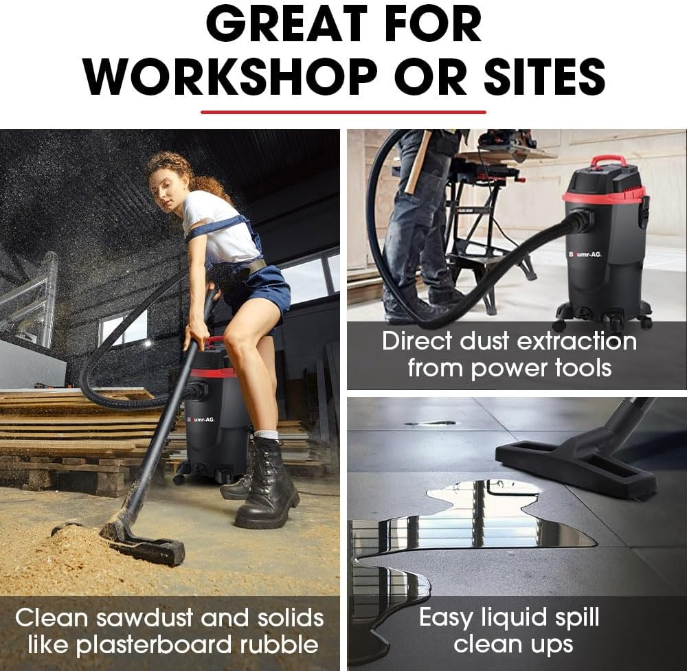 Baumr-Ag 30L 1200W Wet and Dry Vacuum Cleaner, with Blower, for Car, Workshop, Carpet image number 1