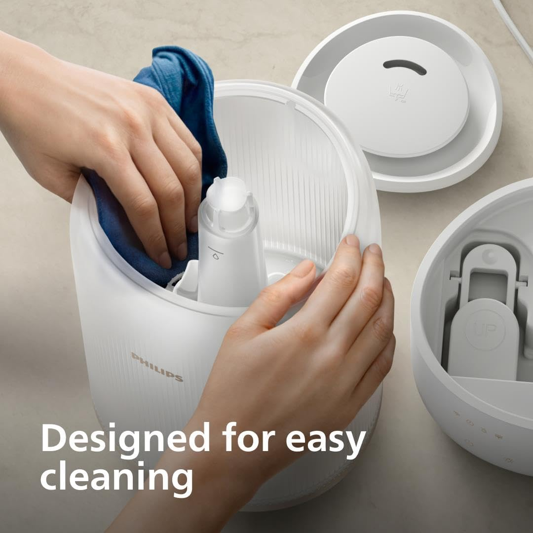 Philips Smart Humidifier, Compact yet Powerful with Sky High Mist, up to 32H Runtime, 3L Top-Fill Water Reservoir, Aromatherapy, Ultra Quiet, Night Light, for (Bed-) Rooms up to 41M&sup2; (HU1510/04)