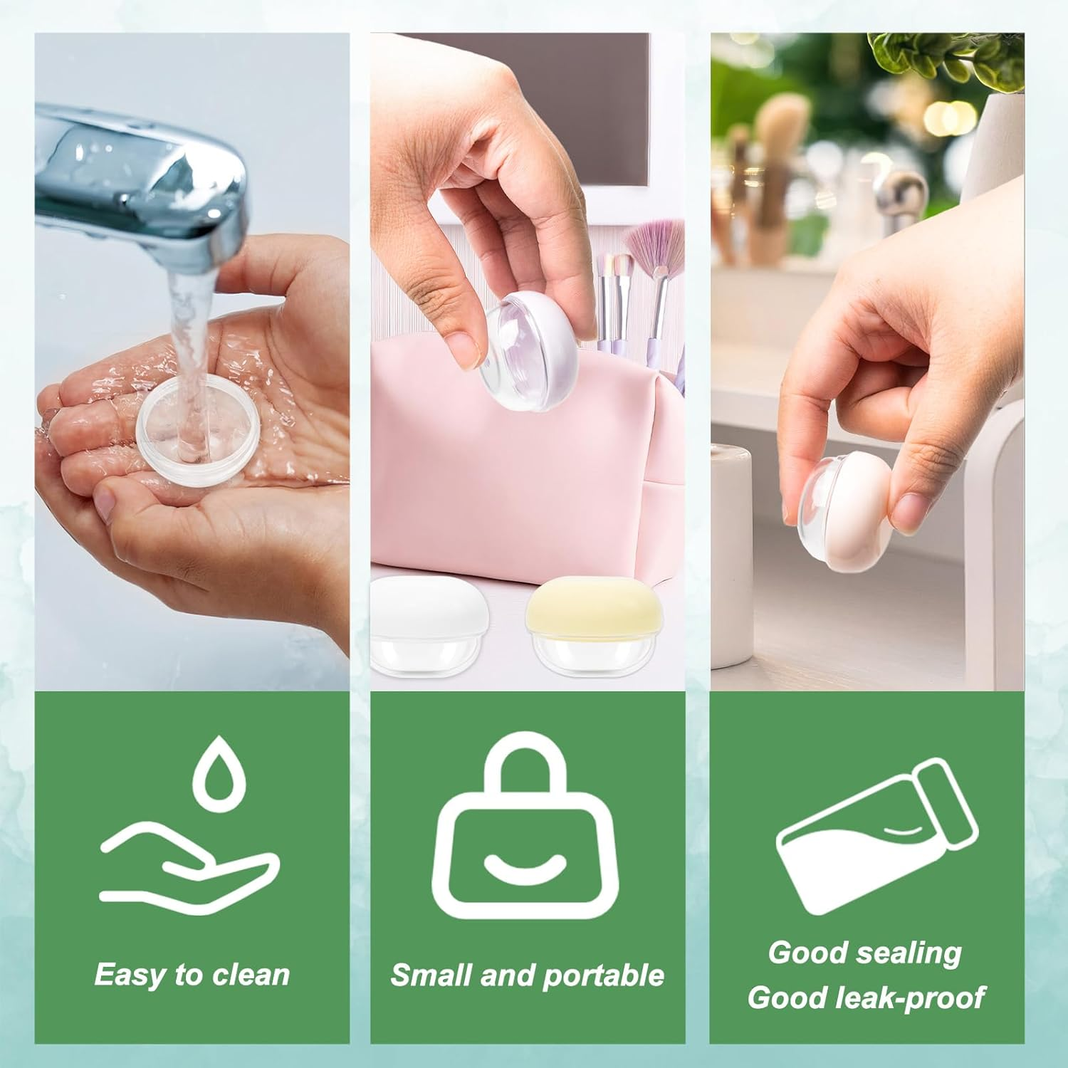 10 Pcs Small Travel Containers 10Ml Leak Proof Mini Travel Jars with 10 Pcs White Small Makeup Spatula, Convenient Travel Jars with Lids for Creams Lotion Moisturizer (Colorful) image number 5