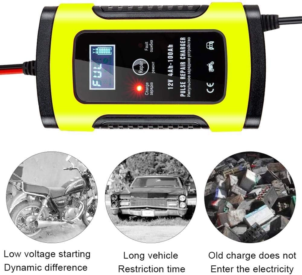 B-Qtech Car Battery Charger, 12V 6A Intelligent Automatic Battery Charger with LCD Screen, Portable Trickle Charger for Car, Motorcycle, RV, SUV, Lawn Mower, Boat, ATV and More image number 3