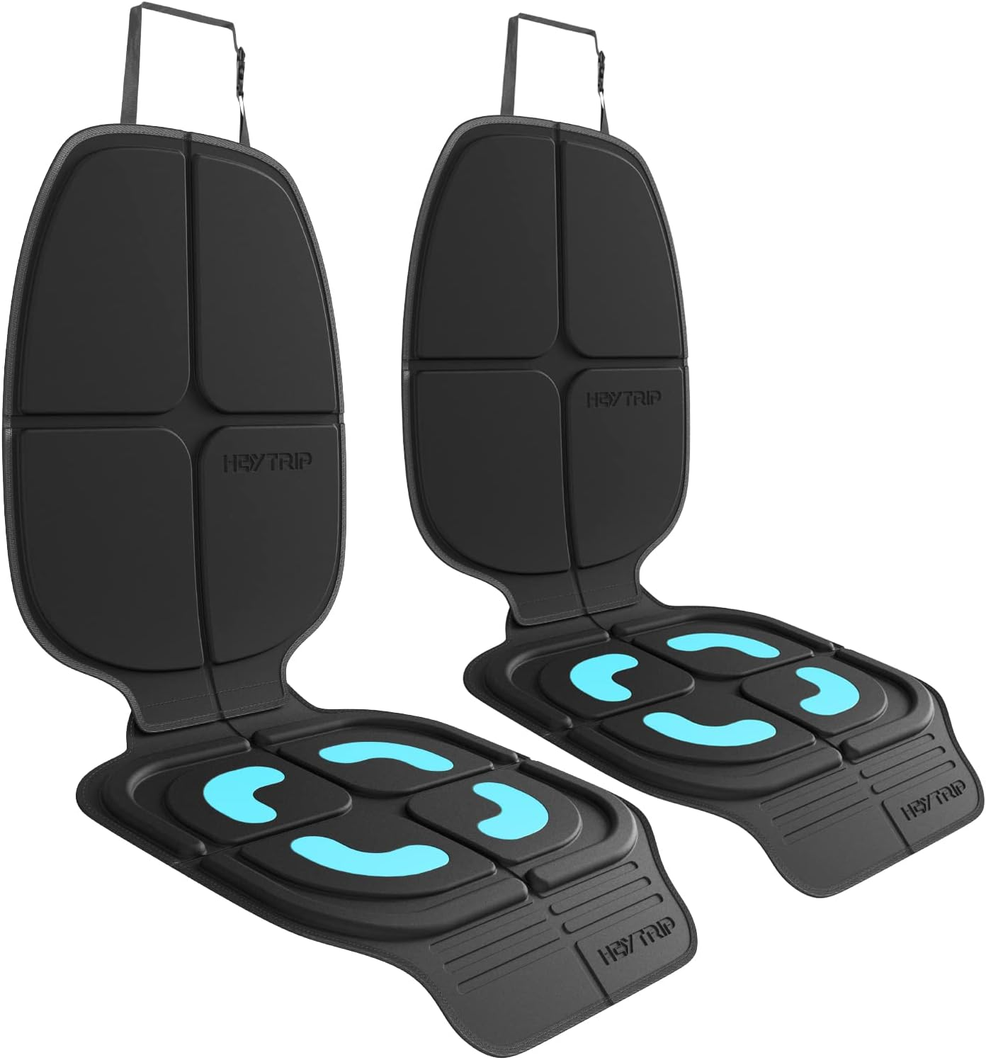 HEYTRIP Car Seat Protector and Kick Mat, Rear-Facing/Forward Facing, for 0~12 Years Old Children, Waterproof, Easy Cleanup, Non-Slip, Fit Most Car Seats(Dark Grey Orange) HEYT07002AB