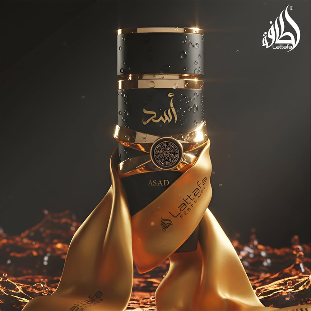 Lattafa Asad Eau De Parfum 100Ml Long Lasting Luxury Perfume Spray for Men | Premium Refreshing Oud and Musk Fragrances (Oud and Musk)
