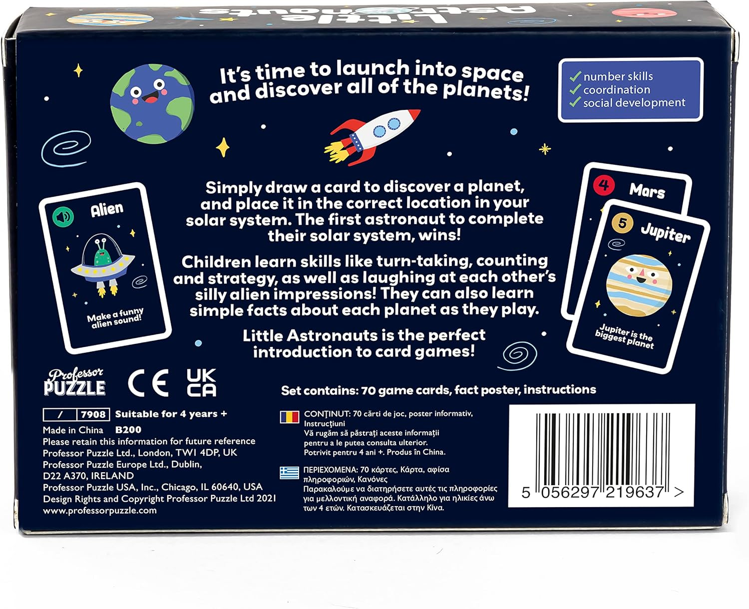 Professor Puzzle Little Astronauts Solar Solar System Card Game image number 3