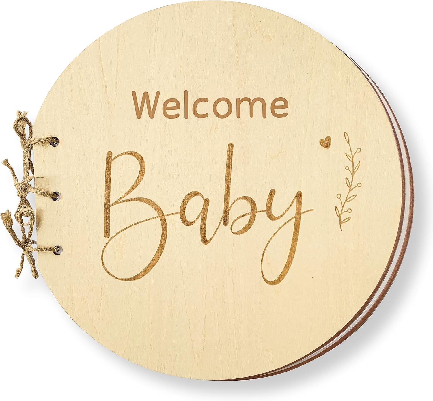 Stofinity Wooden Baby Shower Guest Book Alternatives for Girl - Welcome Baby Shower Sign in Guest Book for Boy, Blank Baby Shower Book Guest, Baby Shower Games Guestbook Keepsake Memory Book image number 4