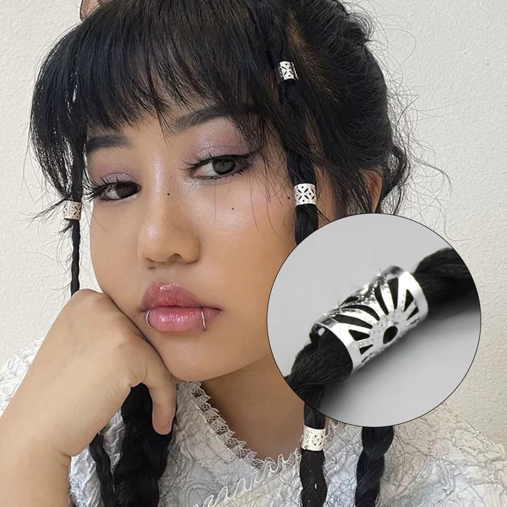 TSUOUKL Pack of 50 Golden Hair Clips for Braids, Dreadlock Accessories and Loc Jewellery - Cuff Clips and Spirals for Men, Women and Children, Perfect Hair Accessories for Any Occasion image number 2