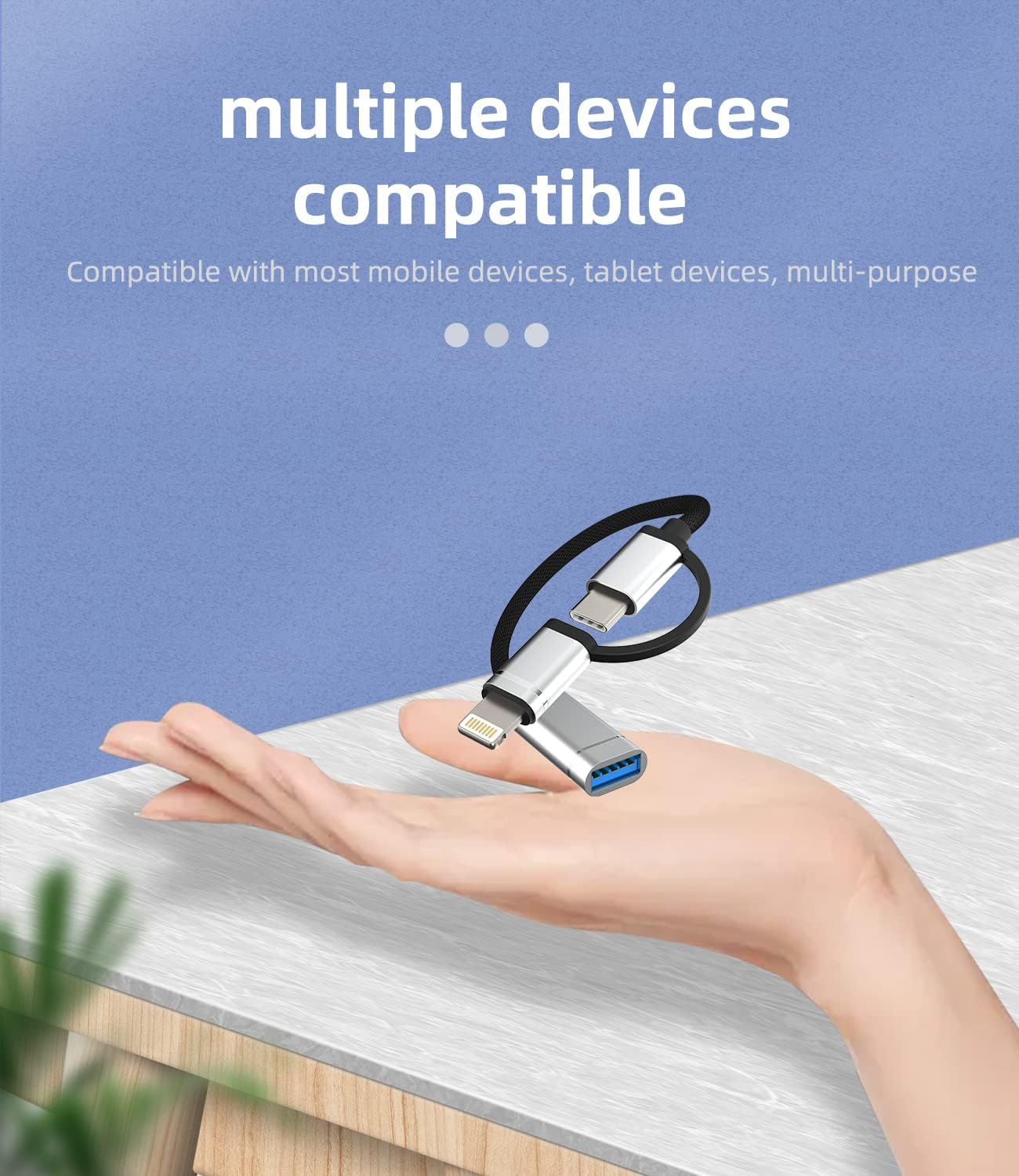 USB to Lightning Adapter OTG Cable USB-A Female Type C Male 3.0 Converter Thunderbolt Port Cord for Apple for Iphone15 Pro Max for Ipad 10 Air4/5 Mini6 Pro 12.9 Macbook Compatible image number 3