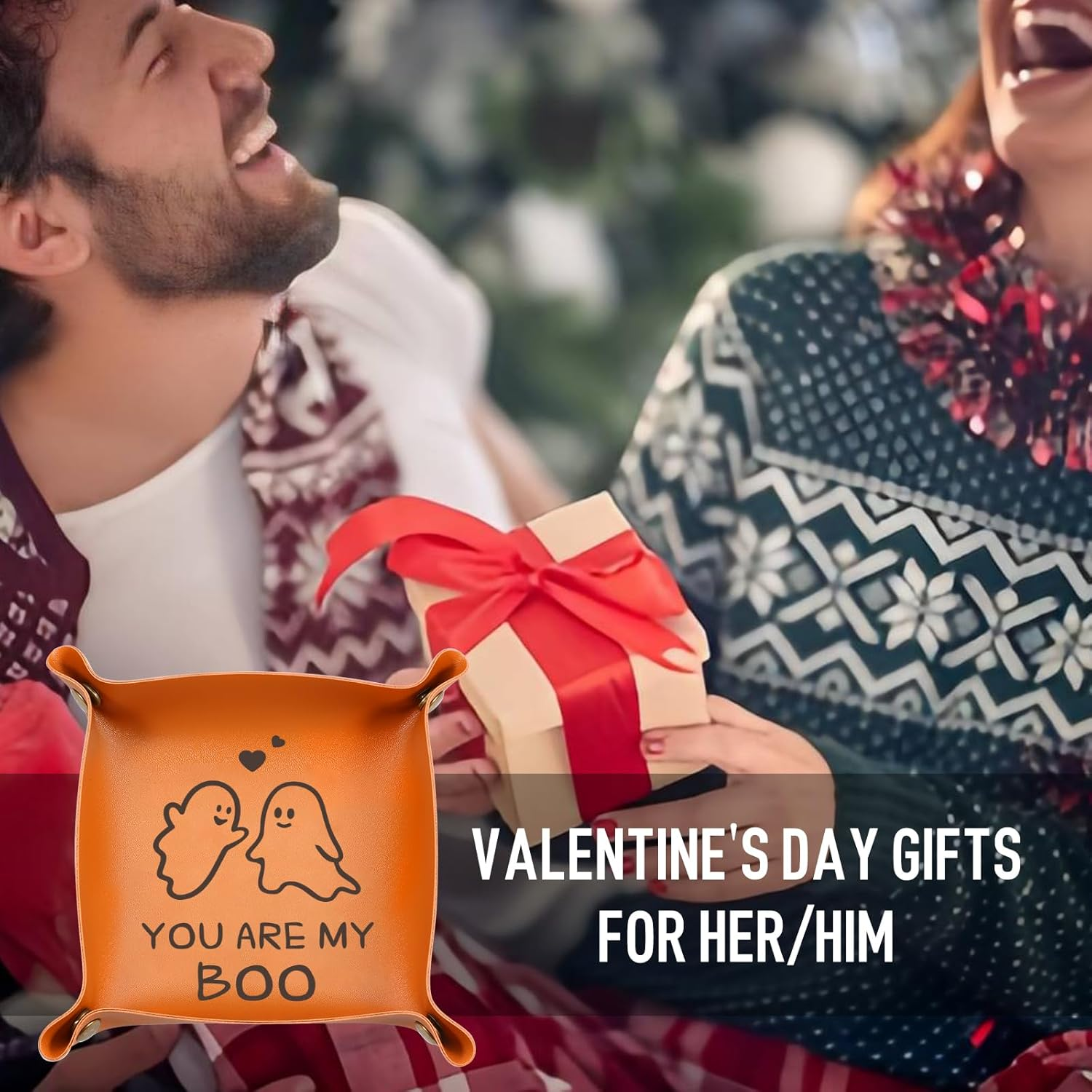 Boo Basket Stuffers for Women Men, Spooky Basket Stuffers for Adults, Halloween Boo Basket, Birthday for Women, Sweetest Day Valentines Day Gifts for Girlfriend Boyfriend, Leather Tray image number 6